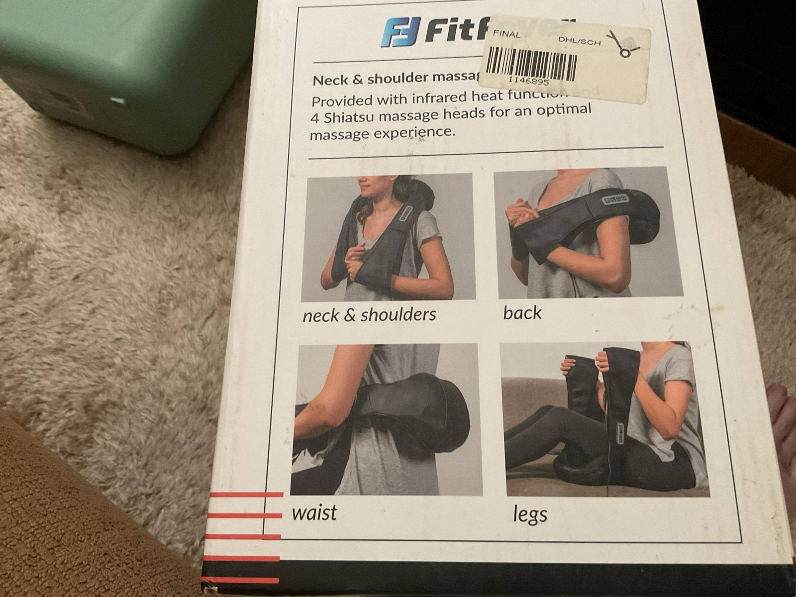 FitFever Nek- en Schoudermassageapparaat met Warmte, Sport en Fitness, Ophalen, Nieuw, Apparaat