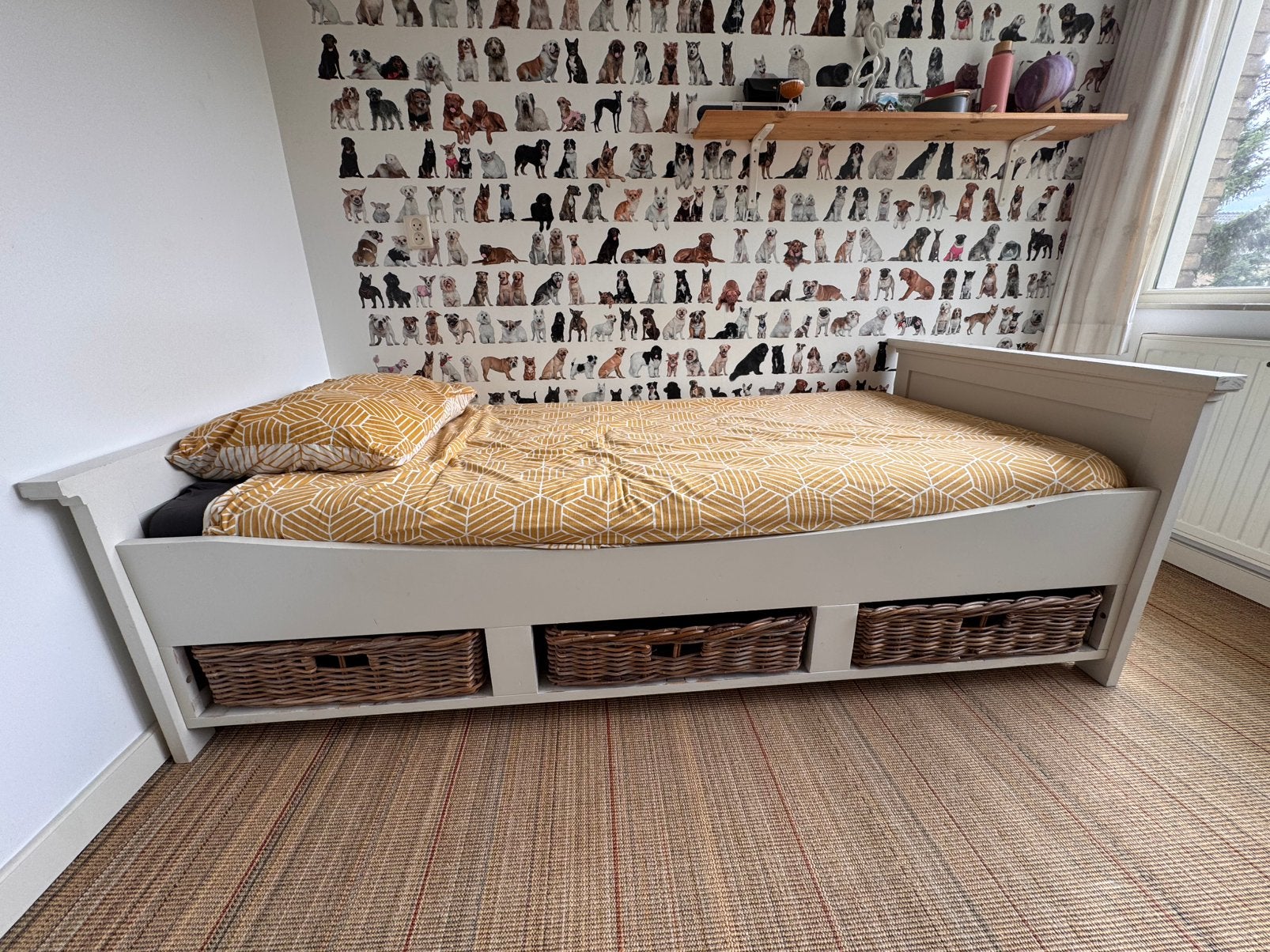 1 persoonsbed met landelijke uitstraling, Ophalen, Gebruikt, 90 cm, Eenpersoons