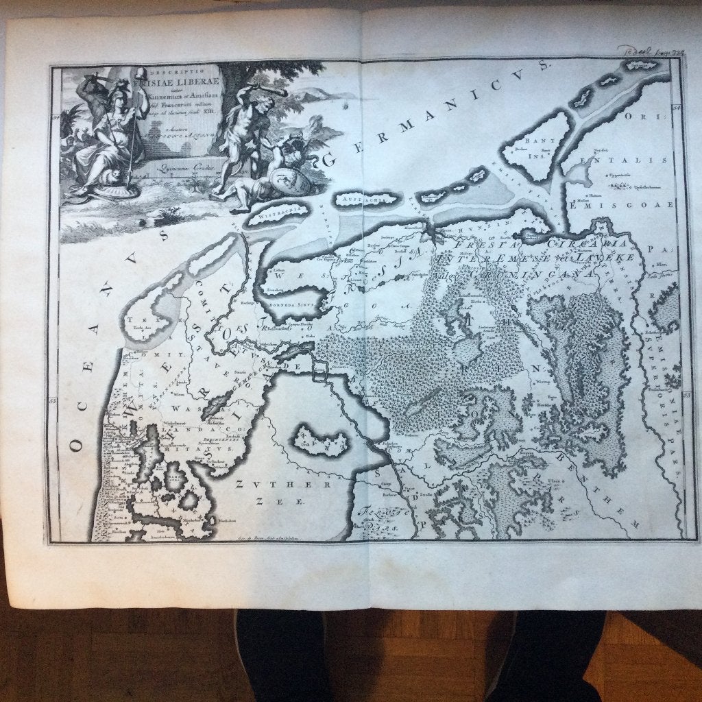 N. Holland, Friesland,  Gron., Waddeneill., Urk, Halma, 1725, Antiek en Kunst, Kunst | Etsen en Gravures, Cartografie, Origineel