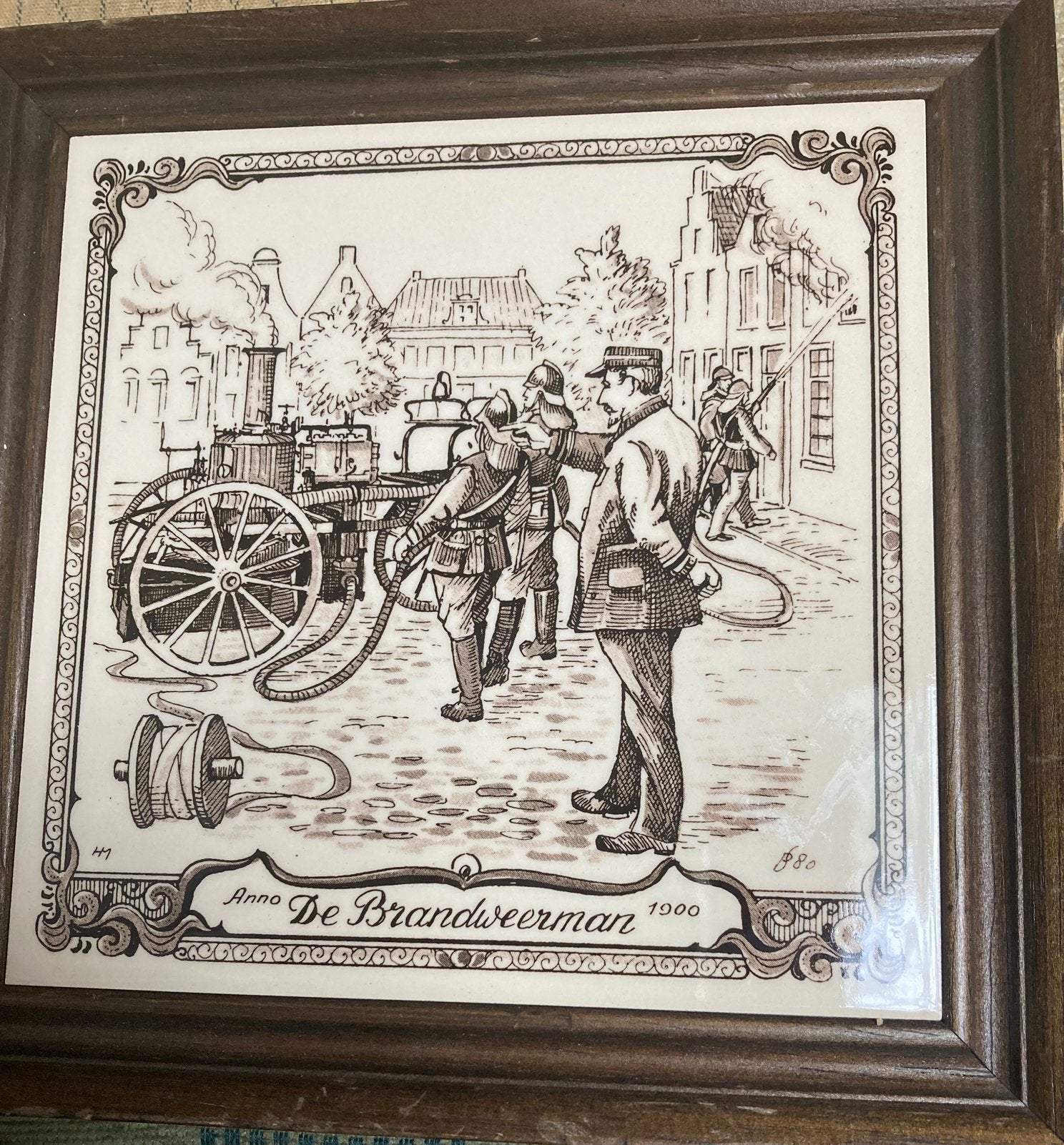 Tegel Schoonhoven De Brandweerman anno 1900, Ophalen