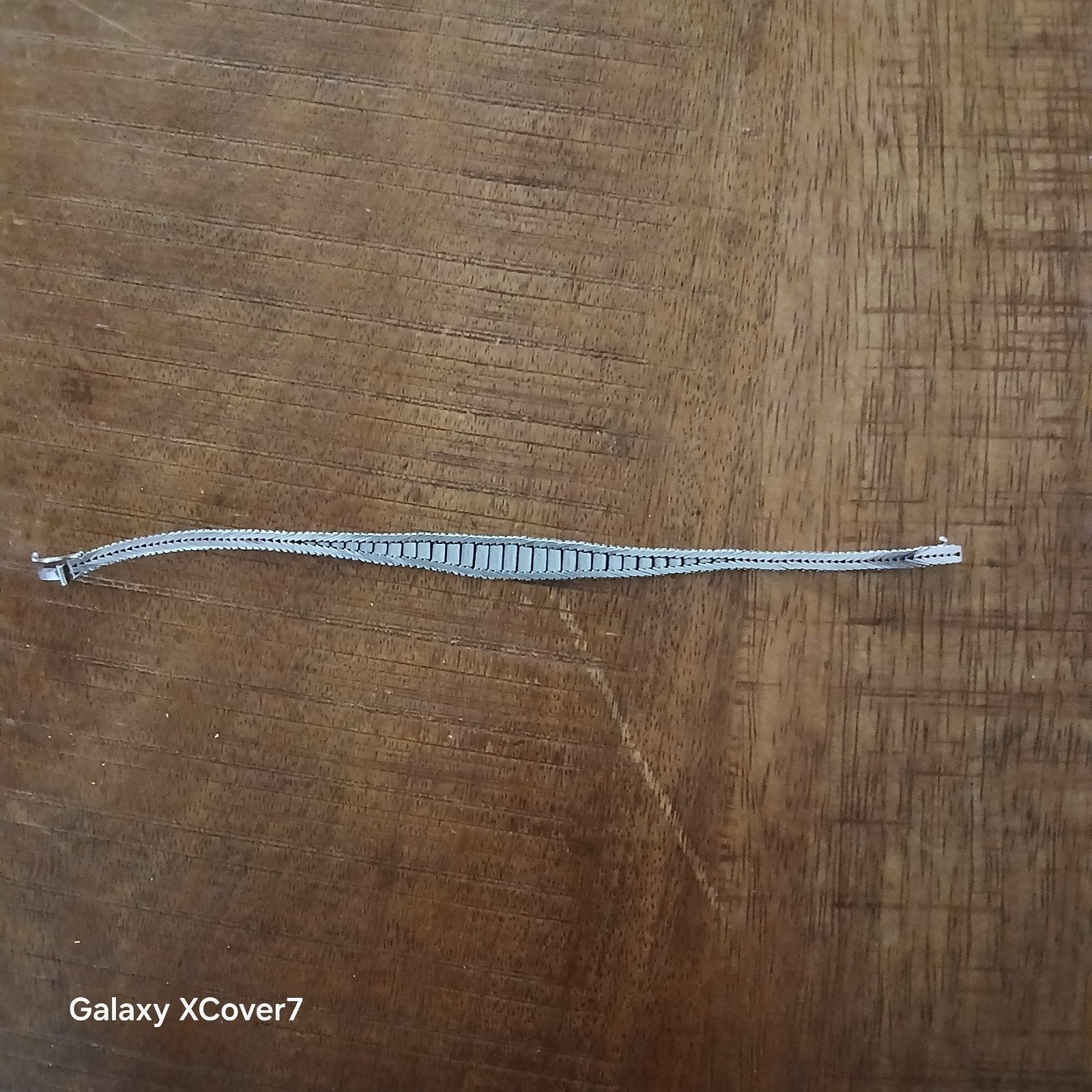 Zilverkleurige armband, Ophalen of Verzenden, Gebruikt, Zilver, Staal