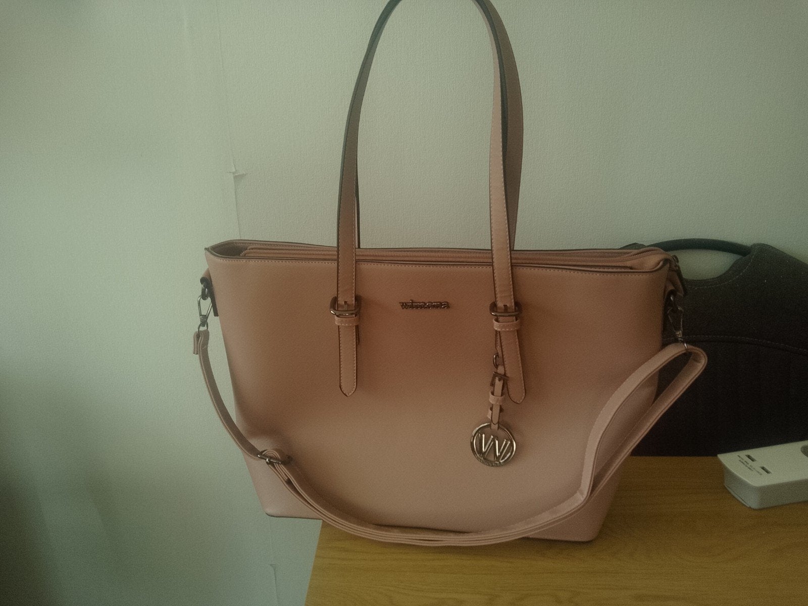 Wimona Shopper - Roze/Beige Handtas met Schouderband, Ophalen, Zo goed als nieuw, Roze, Shopper
