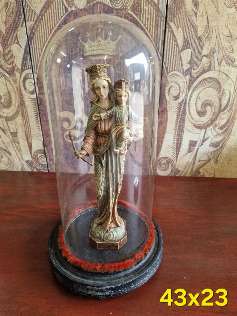Antieke stolp met Mariabeeld, Antiek en Kunst, Antiek | Religie, Ophalen of Verzenden
