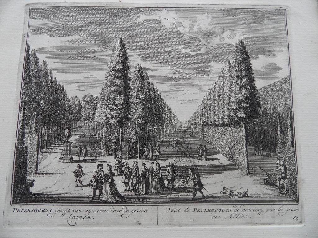 83 Nigtevecht Petersburg Kopergravure 1719, Antiek en Kunst, Ophalen of Verzenden