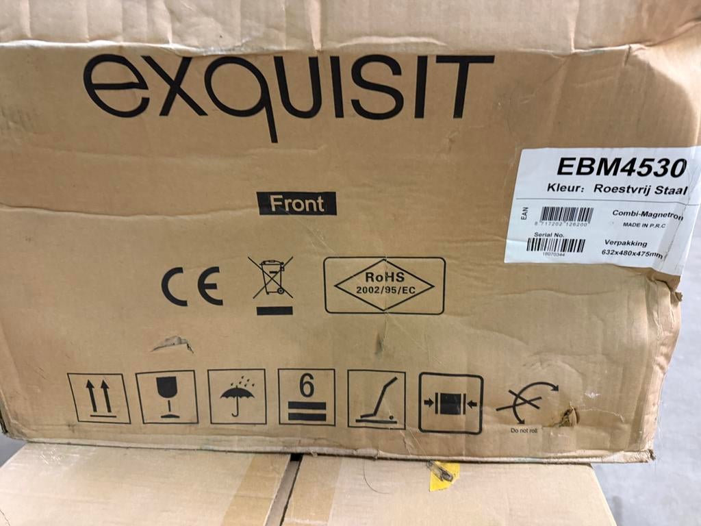 Exquisit EBM4530 Combi-Magnetron Roestvrij Staal Nieuw, Witgoed en Apparatuur, Magnetrons, Nieuw, Vrijstaand, Combimagnetron, 45 tot 60 cm