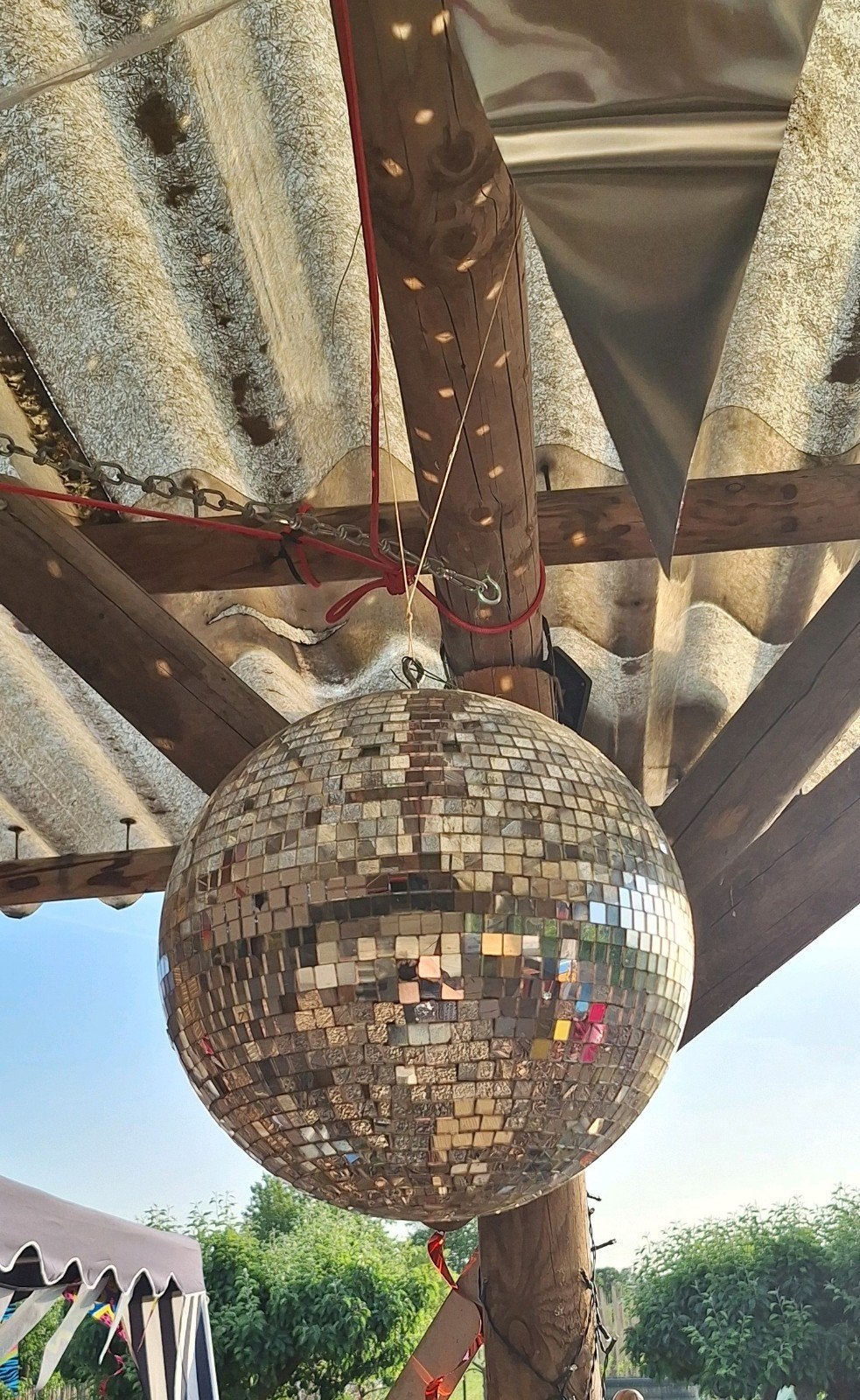 Spiegelbol, discobal 30cm, Ophalen of Verzenden, Gebruikt, Versiering