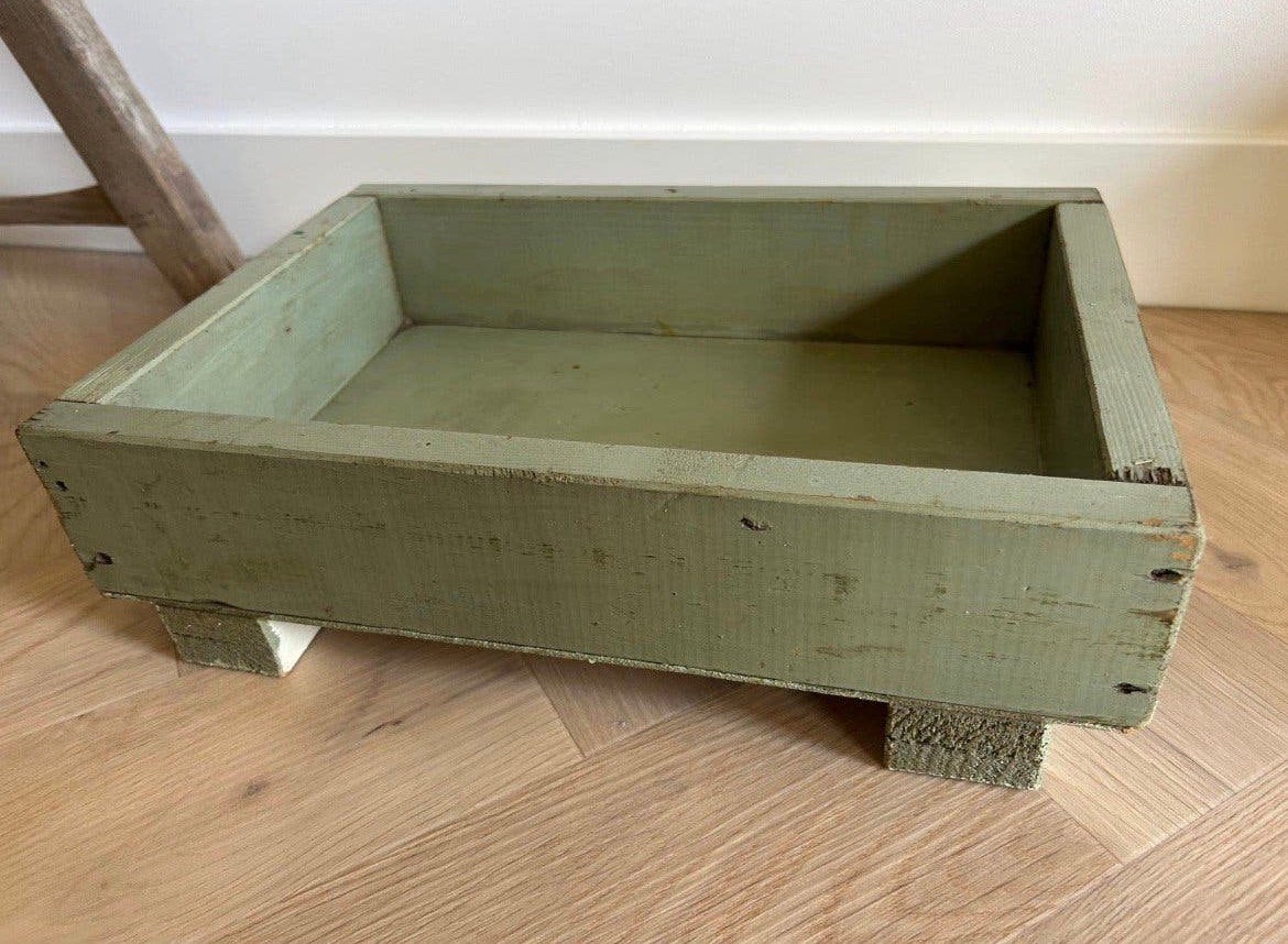 Groen frans houten bakje, Antiek en Kunst, Verzenden