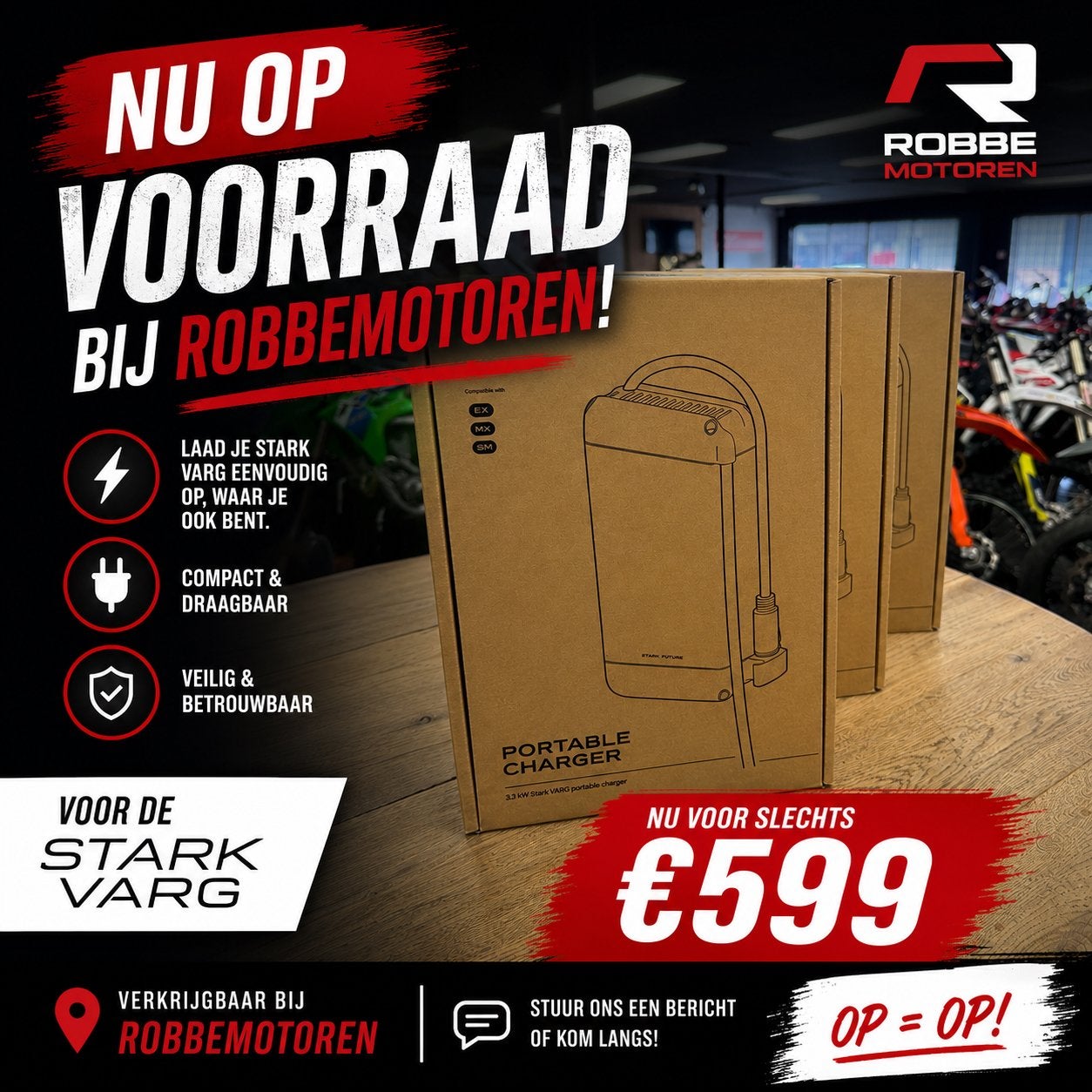 Stark Varg Portable Charger 3.3 kW – Nieuw op voorraad, Ophalen of Verzenden, Stark, Stark@stark, Stark