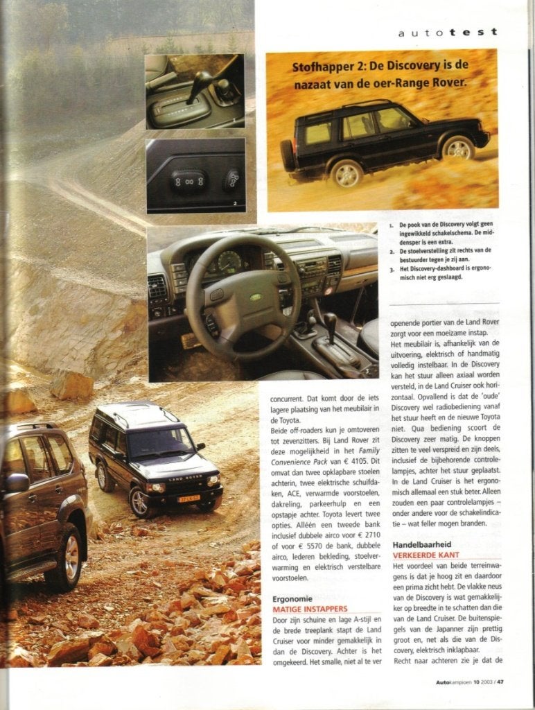 Autokampioen dubbeltest LR Discovery en Toyota LandCruiser, Ophalen of Verzenden, Gelezen, Toyota