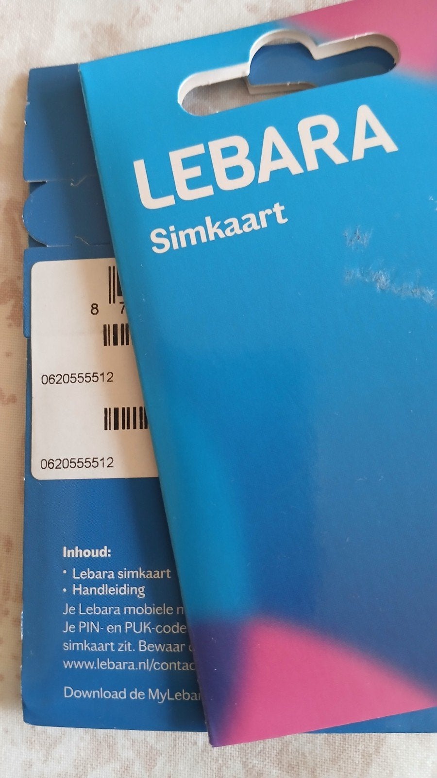 MOOI NUMMER LEBARA PREPAID 0620555512, Telecommunicatie, Prepaidkaarten en Simkaarten, Nieuw, Simkaart, KPN, Ophalen of Verzenden