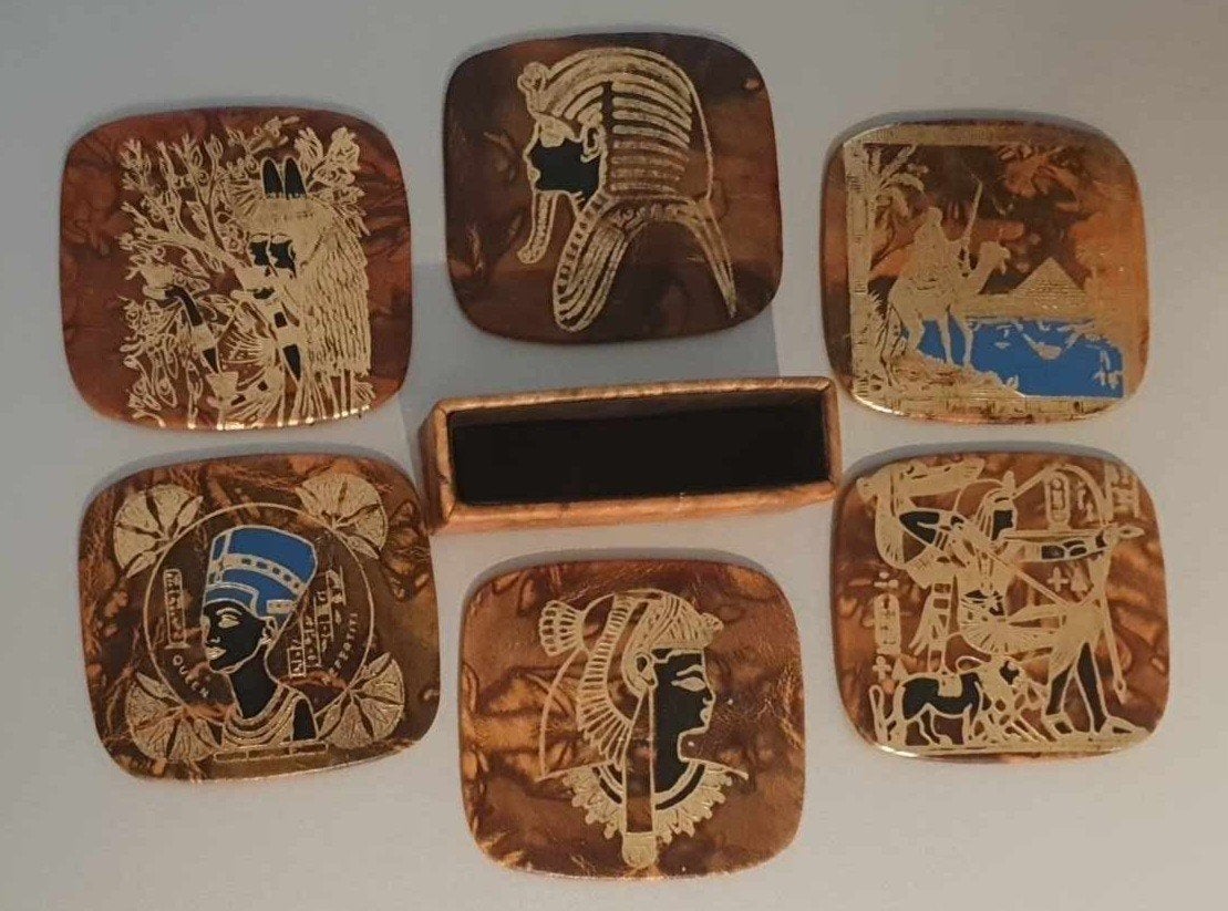 Zes Onderzetters uit Egypte met mooi afbeeldingen., Ophalen of Verzenden