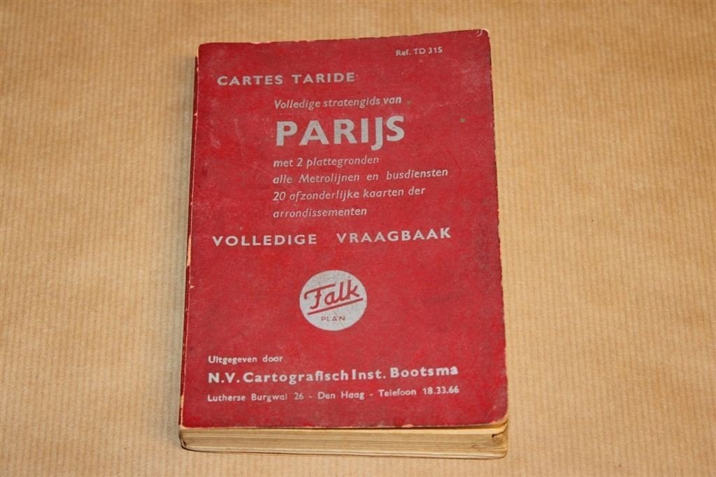 Volledige Stratengids Parijs - Falk - Circa 1950, Gelezen, Ophalen of Verzenden, Landkaart, 1800 tot 2000