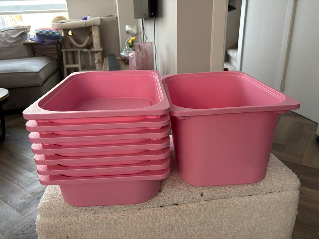 7 kleine en 1 grote roze IKEA Trofast bakken, Ophalen of Verzenden, Gebruikt