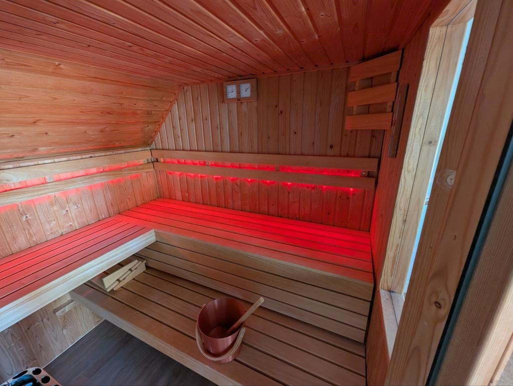Complete Finse Sauna van VSB met LED-verlichting, Sport en Fitness, Sauna, Ophalen, Fins of Traditioneel, Complete sauna
