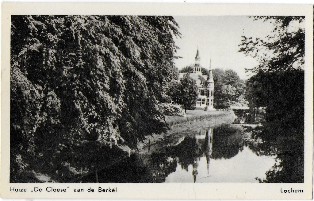P94 oude ansichtkaart huize De Cloese aan de Berkel Lochem, Verzamelen, Ophalen of Verzenden, 1940 tot 1960, Gelopen, Gelderland