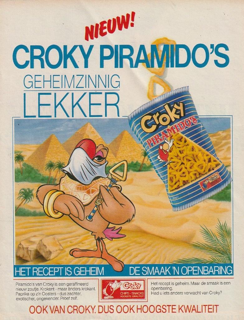 retro reclame 1988 Croky chips recept is lekker geheim, Verzenden, Overige typen
