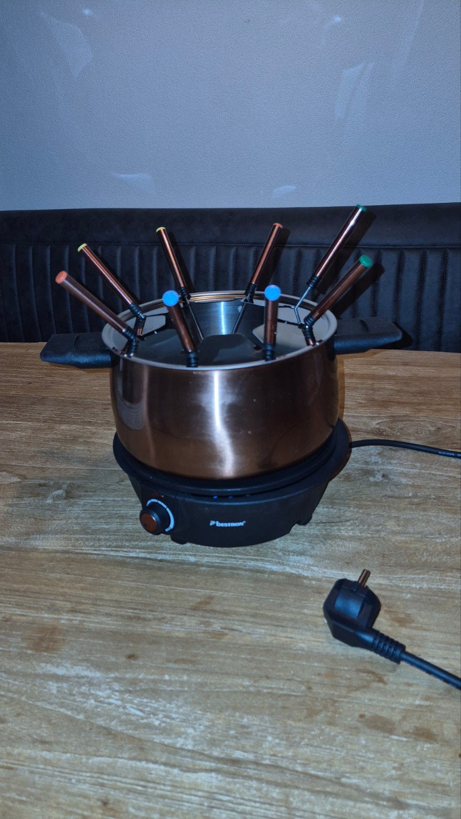Bestron Copper Collection Fonduepan AFD850CO, Witgoed en Apparatuur, Fonduesets, Ophalen of Verzenden, Zo goed als nieuw, Elektrisch