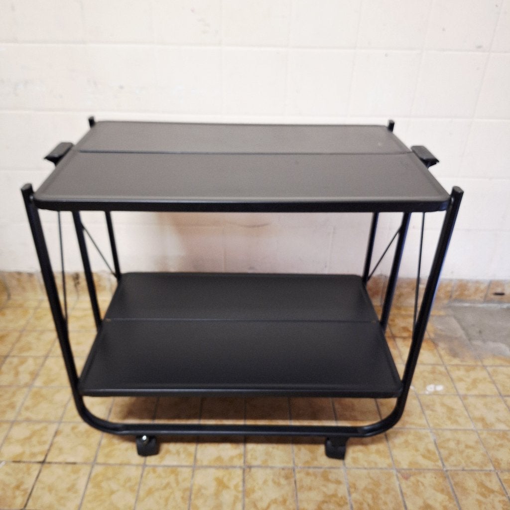 Inklapbare Zwarte Trolley / Sidetable / Bijzet Tafeltje, Ophalen, Gebruikt, 50 tot 100 cm, -