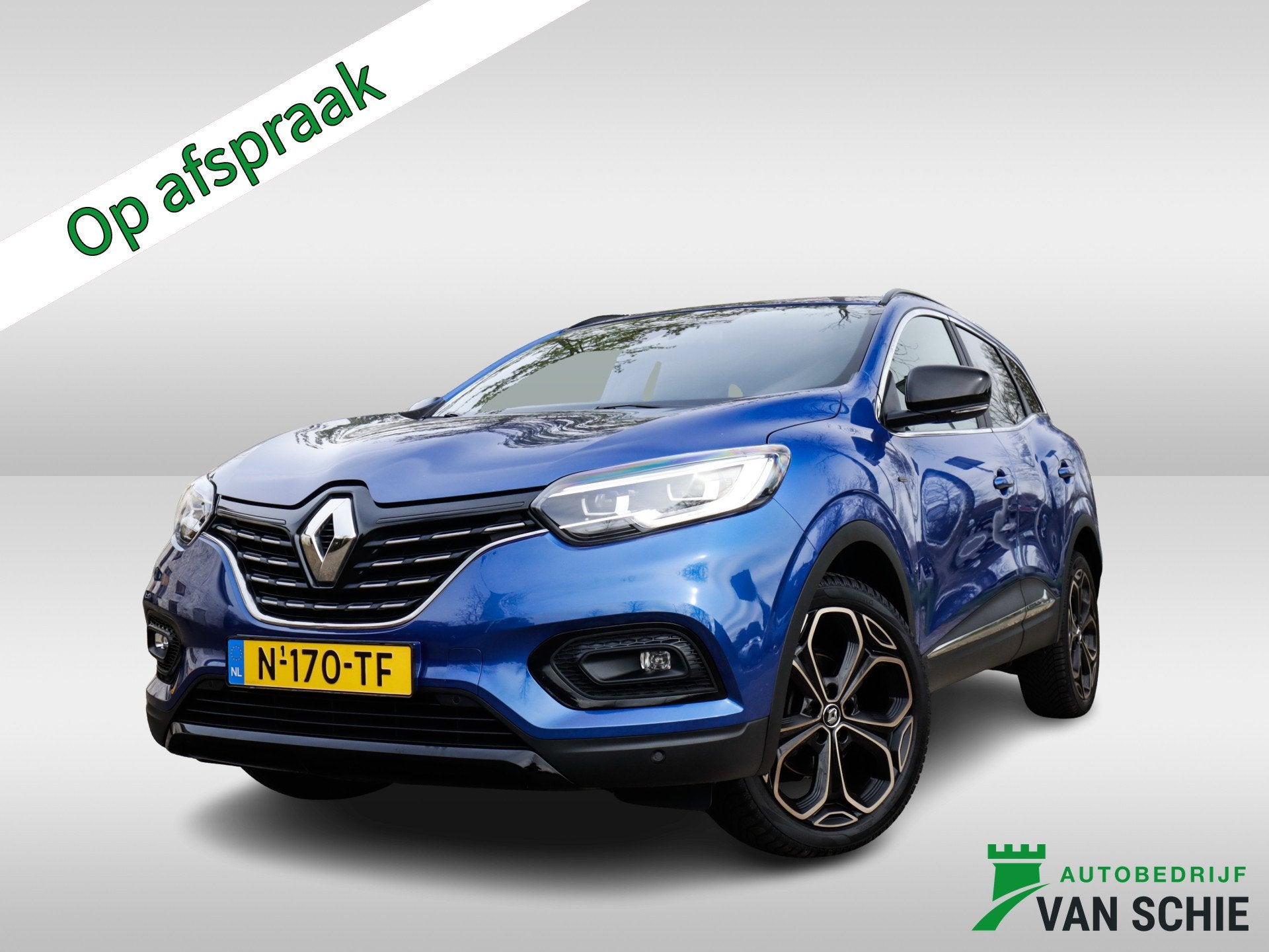 Renault Kadjar 1.3 TCe Black Edition 2e-Eig. & Keurig-Onderh, Auto's, Gebruikt, 4 cilinders, Blauw, Leder en Stof