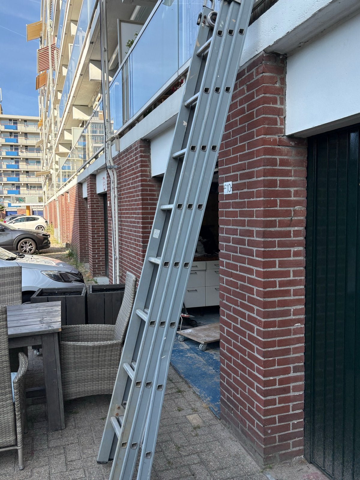 Stevige 3x8 Delige Aluminium Reformladder, Ophalen, Gebruikt, Ladder, Opvouwbaar of Inschuifbaar