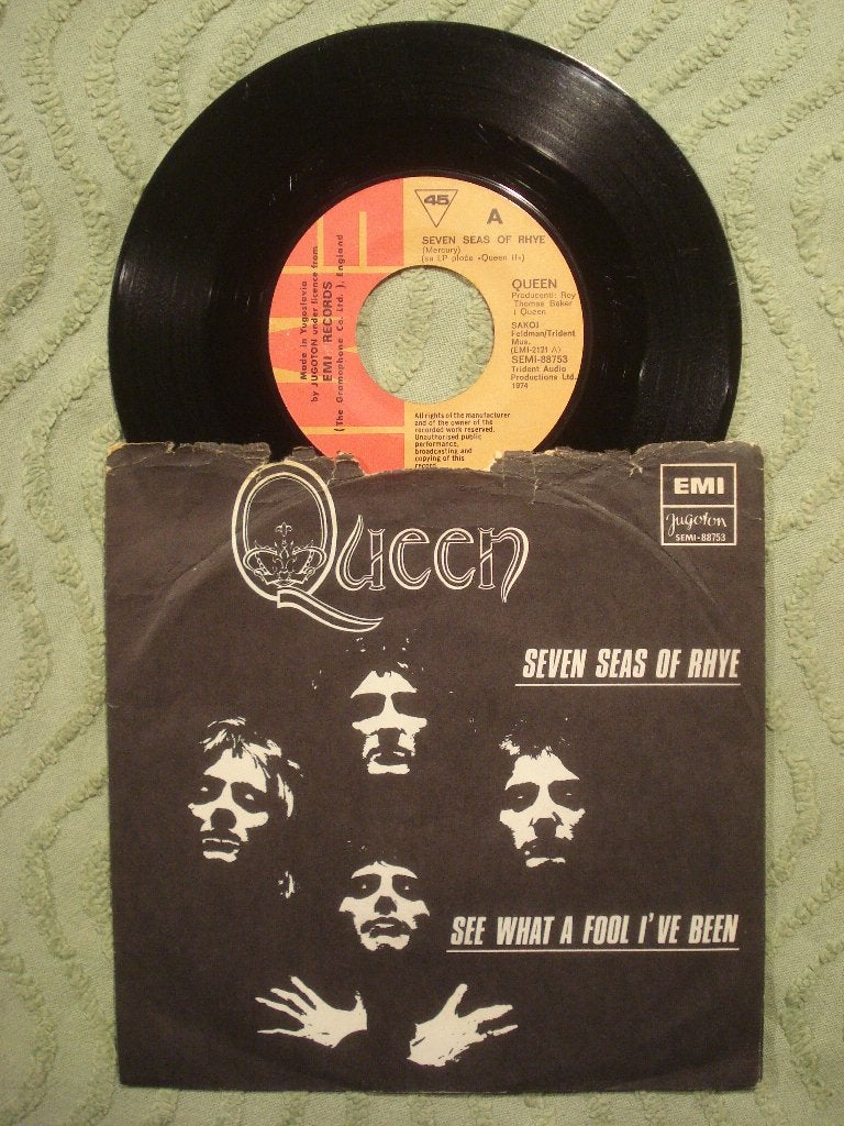 Queen 7" Vinyl Single: 'Seven Seas Of Rhye’ (Joegoslavië) 1, Cd's en Dvd's, Vinyl Singles, Ophalen of Verzenden, Gebruikt, Rock en Metal