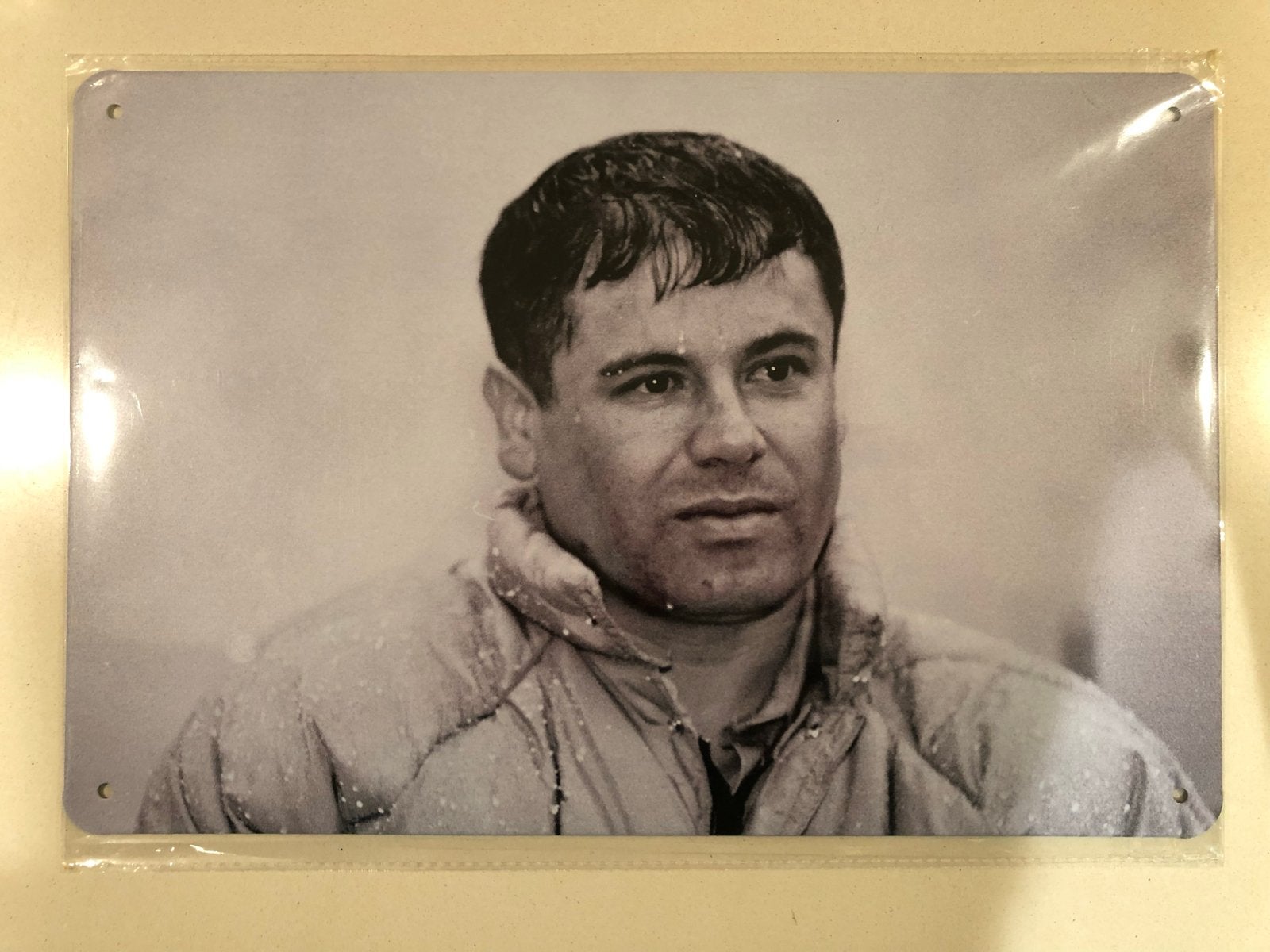 El Chapo Guzman Metalen Wandbord 30x20 cm, Ophalen of Verzenden, Zo goed als nieuw