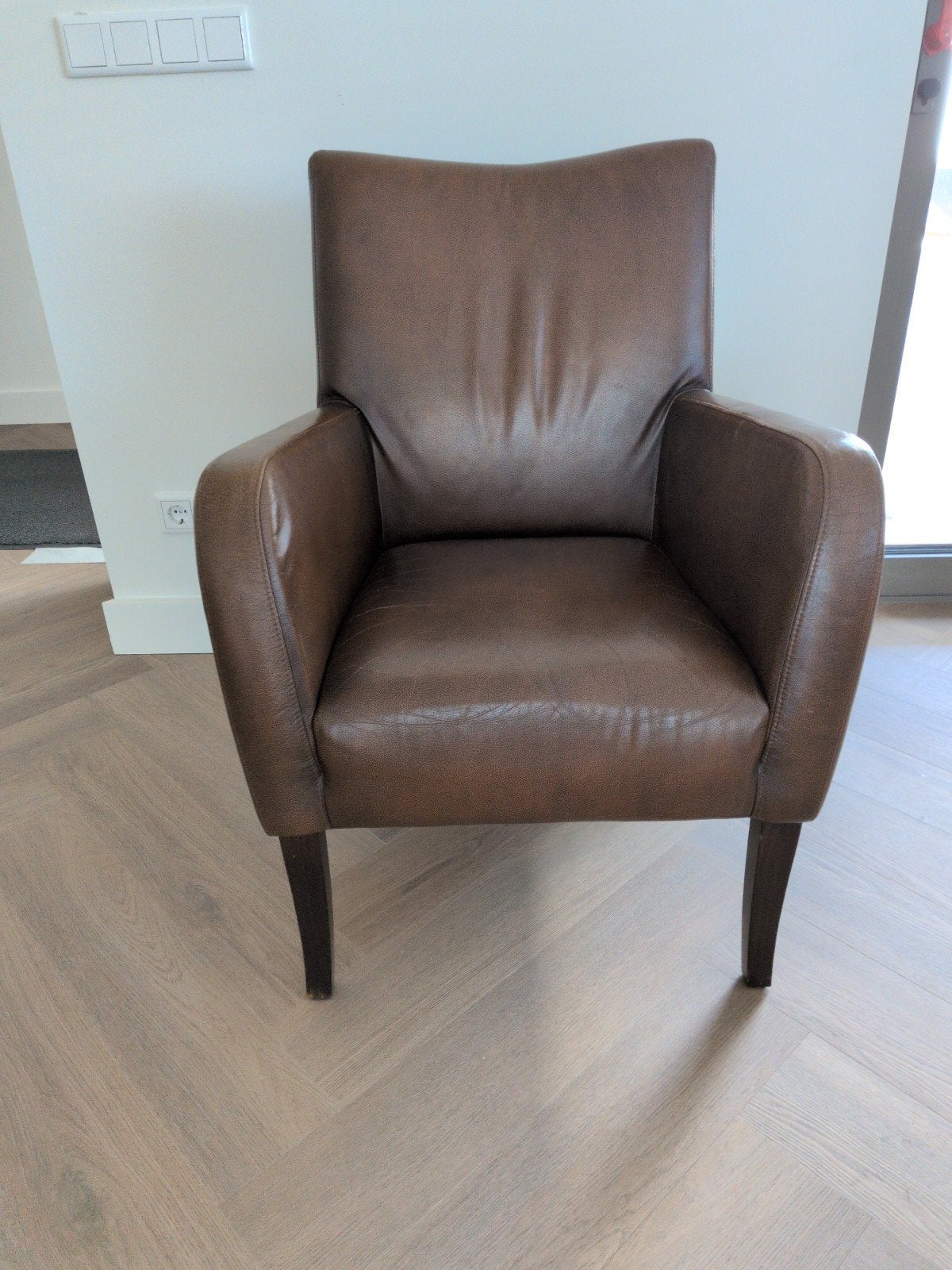 Leren fauteuil van Raanhuis Modern Classics, Ophalen, Minder dan 75 cm, Leer, Zo goed als nieuw