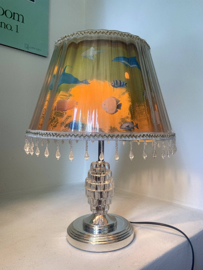 Vintage kitsch vissen lamp 1970s, Ophalen, Gebruikt, Vintage, Meerkleurig