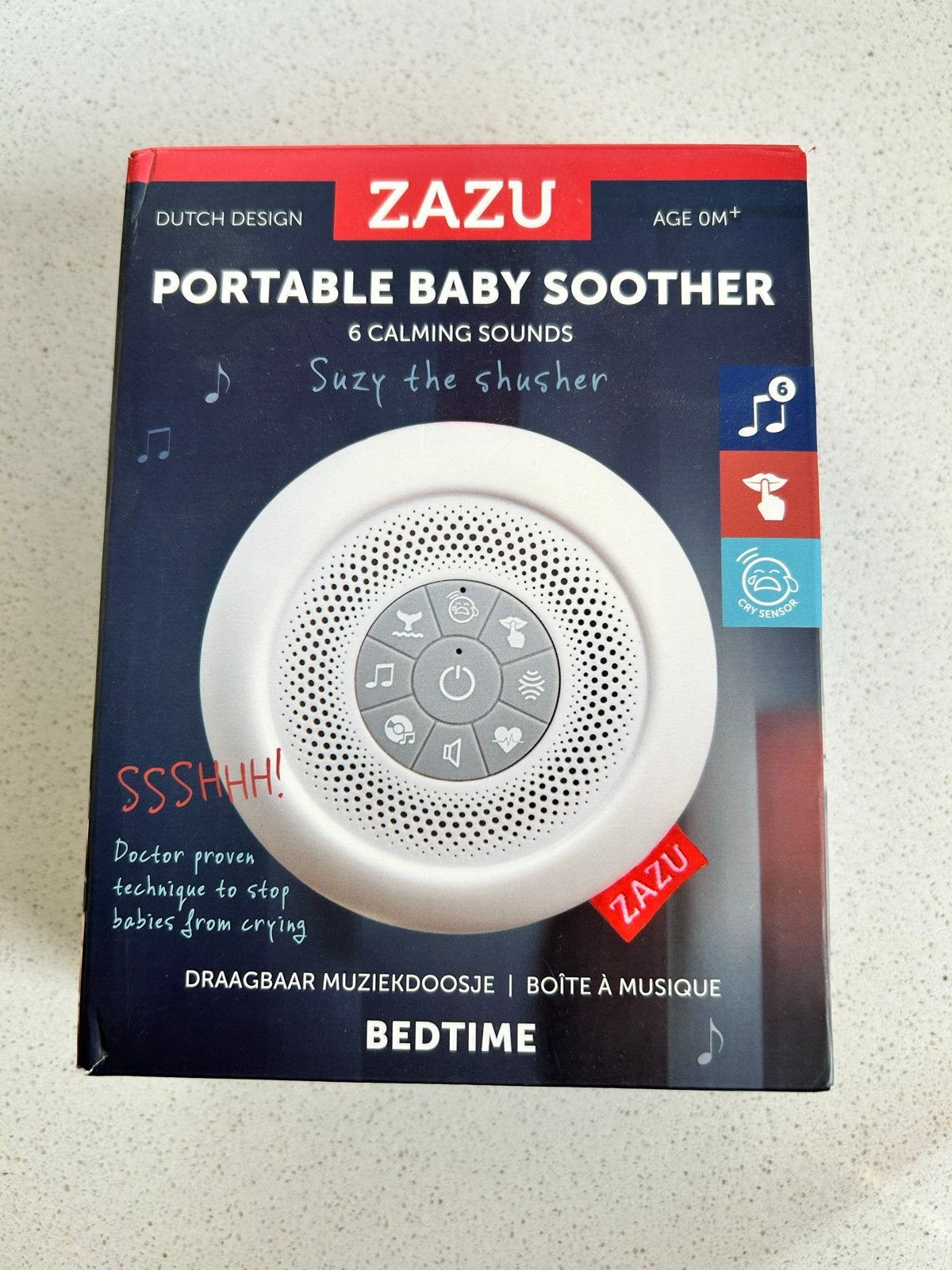 ZAZU Draagbare Baby Soother - Suzy the Shusher, Ophalen of Verzenden, Zo goed als nieuw, Overige typen, Met geluid