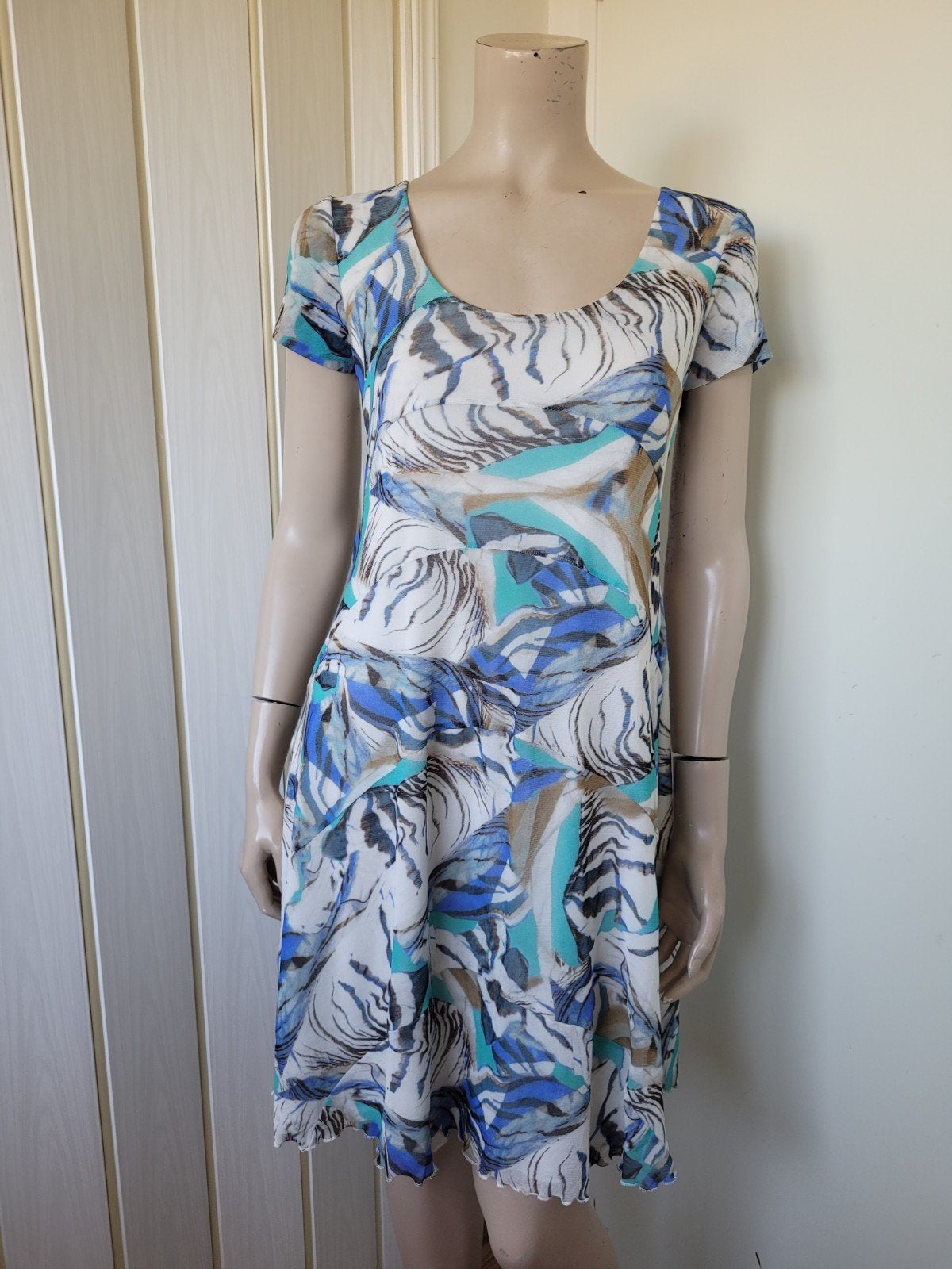 Didier Parakian jurk zomer mesh nieuw wit blauw maat 40, Maat 38/40 (M), Wit, Nieuw, Ophalen of Verzenden