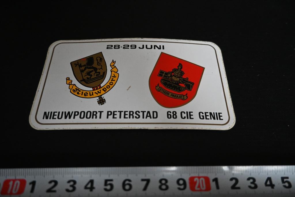 sticker Leger België Nieuwpoort Peterstad 68 Cie Genie, Verzamelen, Ophalen, Zo goed als nieuw