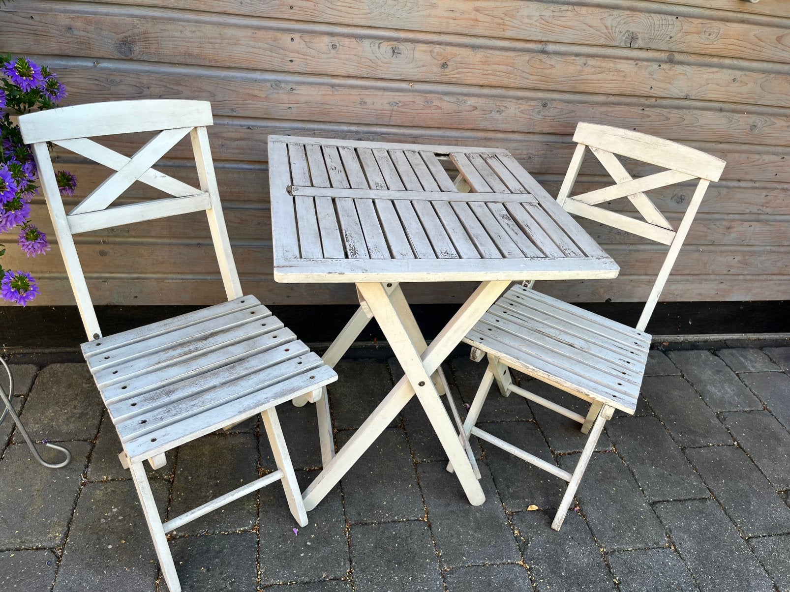 Bistro set….. hout…. opknapper!!!, Ophalen, Gebruikt, Hout, 2 zitplaatsen