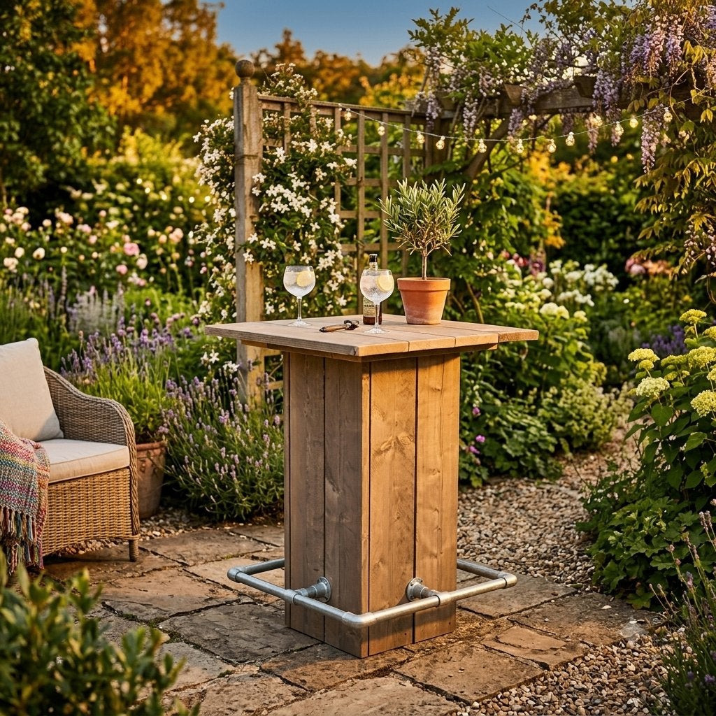 Handgemaakte sta-tafel steigerhout, Huis en Inrichting, Tafels | Statafels, Ophalen, Nieuw