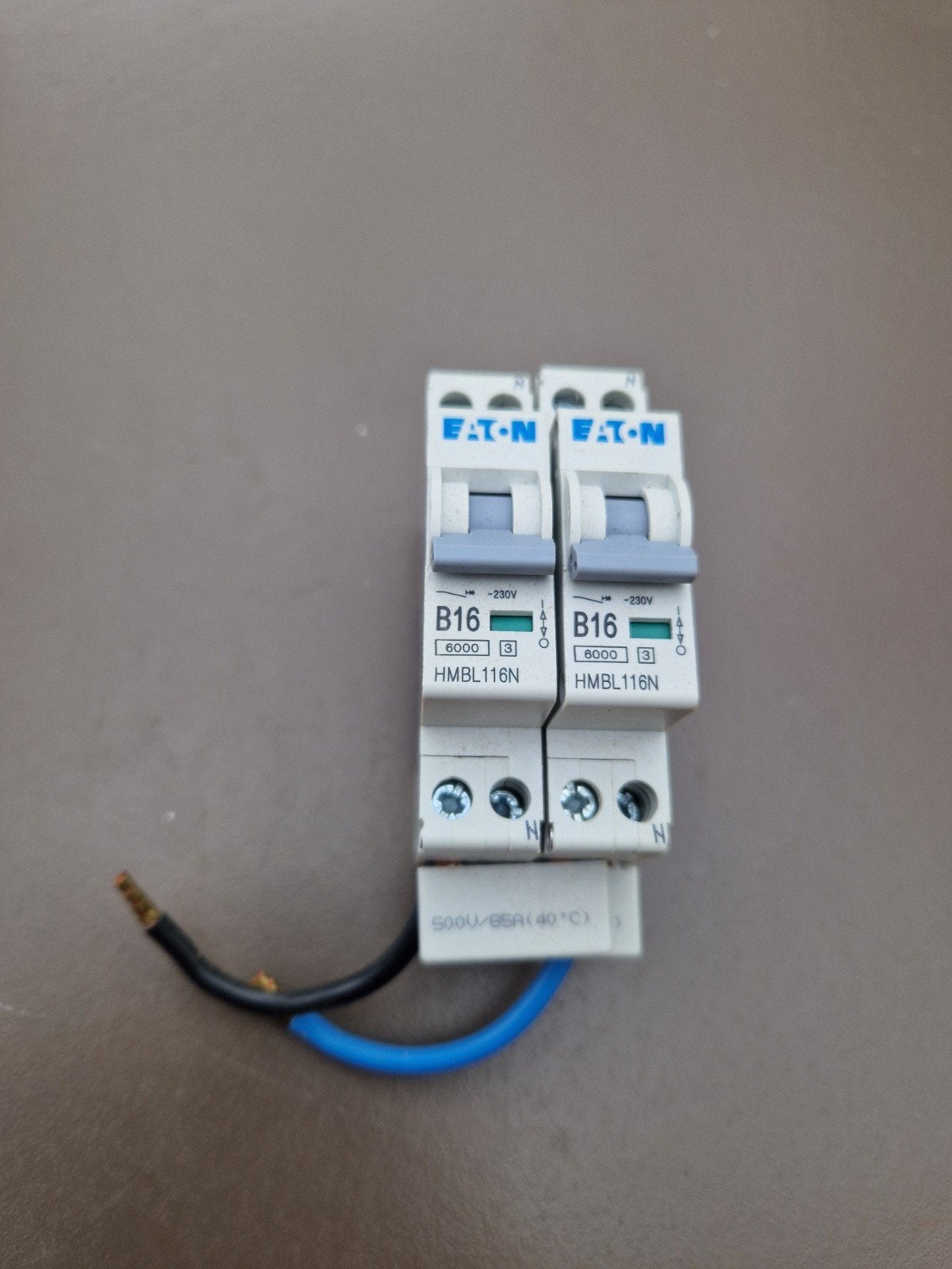 Eaton Dubbele Zekeringautomaat B16 - 230V, 6000 3 HMBL116N, Ophalen of Verzenden, Gebruikt, Overige typen