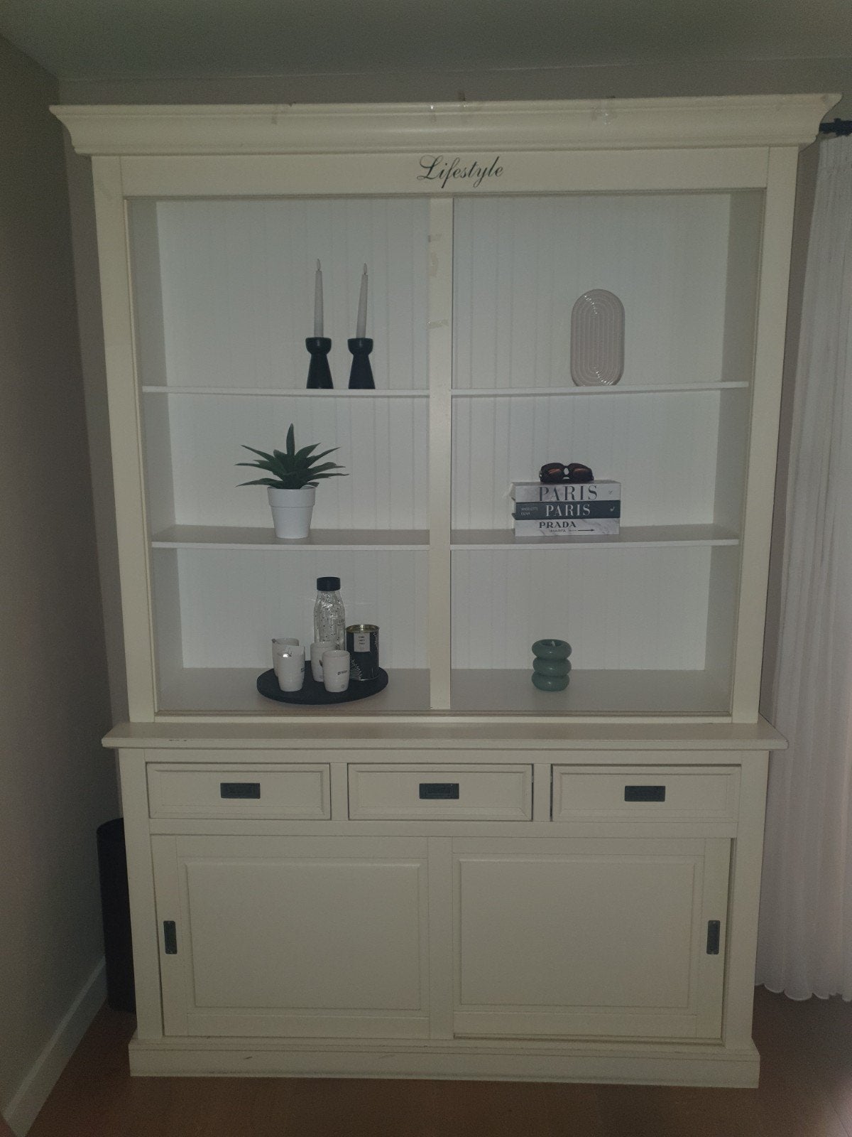Lifestyle Boekenkast/Dressoir - Crème, Huis en Inrichting, Ophalen, Gebruikt, 200 cm of meer, 150 tot 200 cm