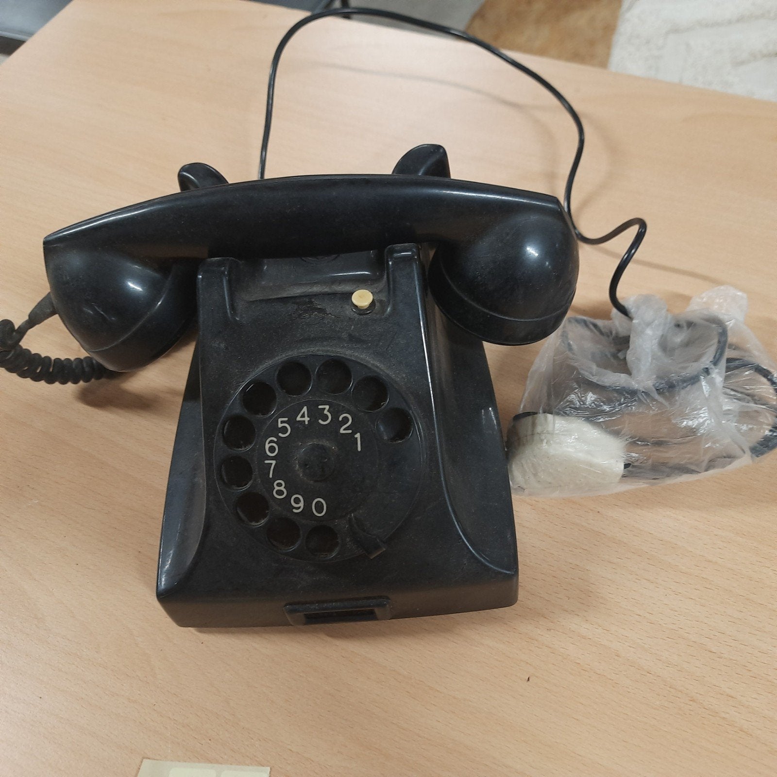Vintage PTT Telefoon met Draaischijf - Jaren '50/'60, Telecommunicatie, Ophalen of Verzenden, Gebruikt, Met draaischijf
