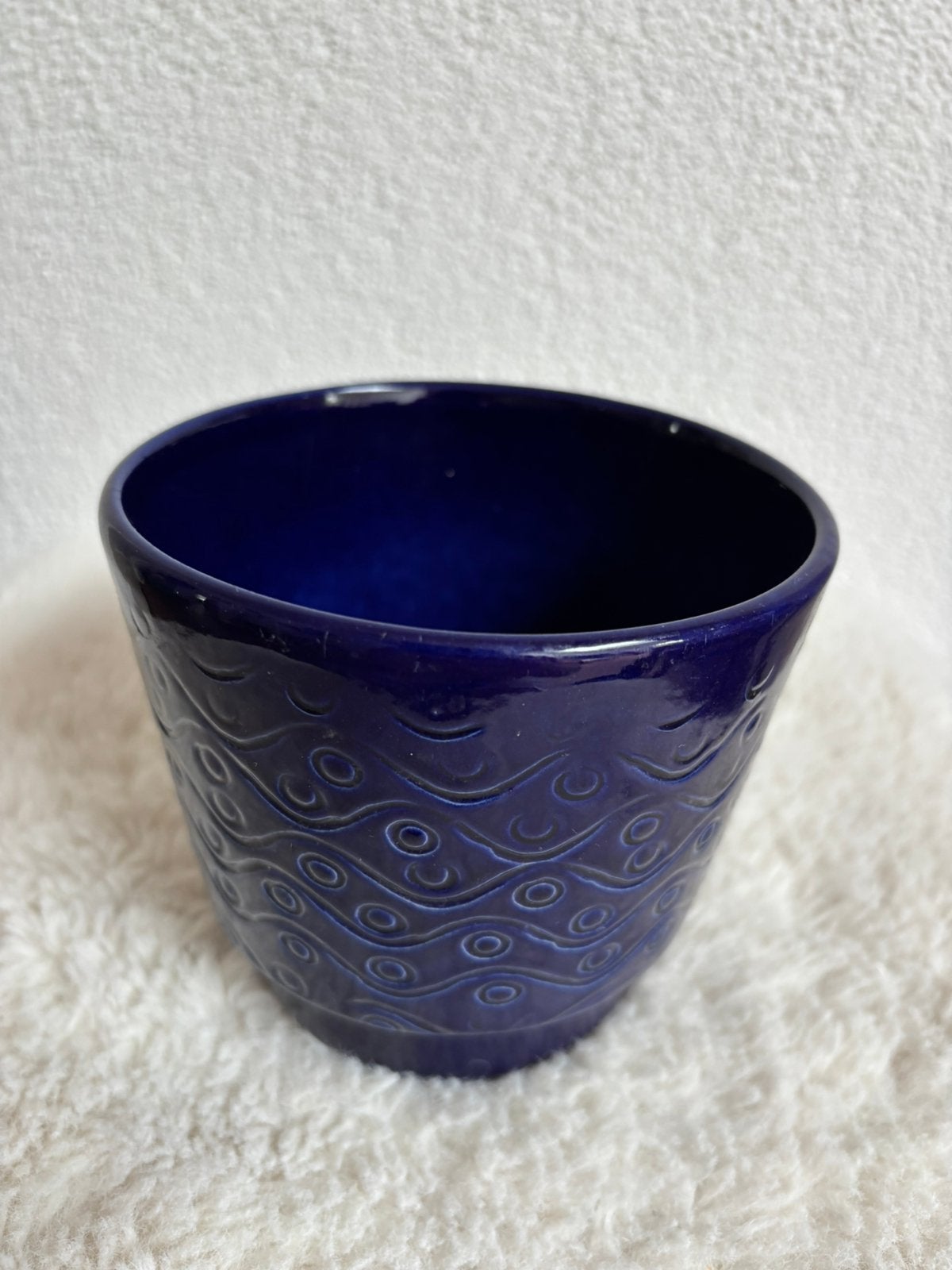Retro bloempot Gohr Keramik West-Germany 11x12 cm, Tuin en Terras, Rond, Ophalen of Verzenden, Zo goed als nieuw, Aardewerk