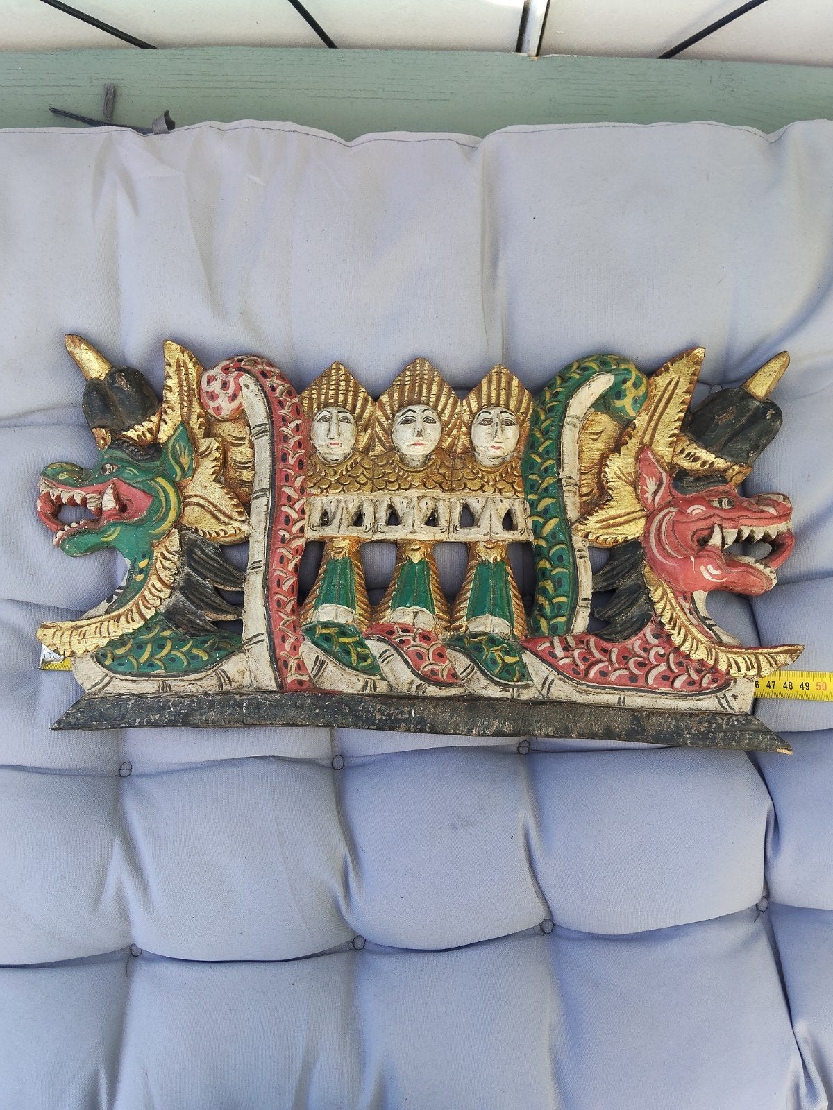 Prachtig houtsnijwerk met draken en figuren, Ophalen, Overige onderwerpen, Houtsnijwerk, 20 - 50 cm