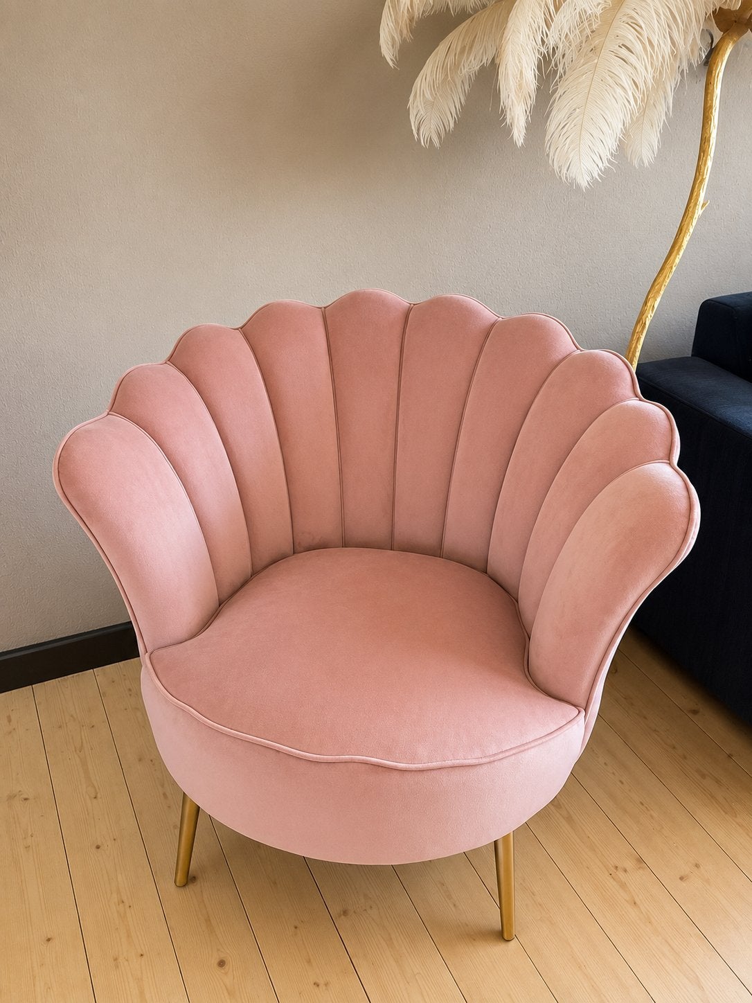 Fauteuil Jada Velvet Roze - Giga Meubel, Ophalen, Zo goed als nieuw, 50 tot 75 cm