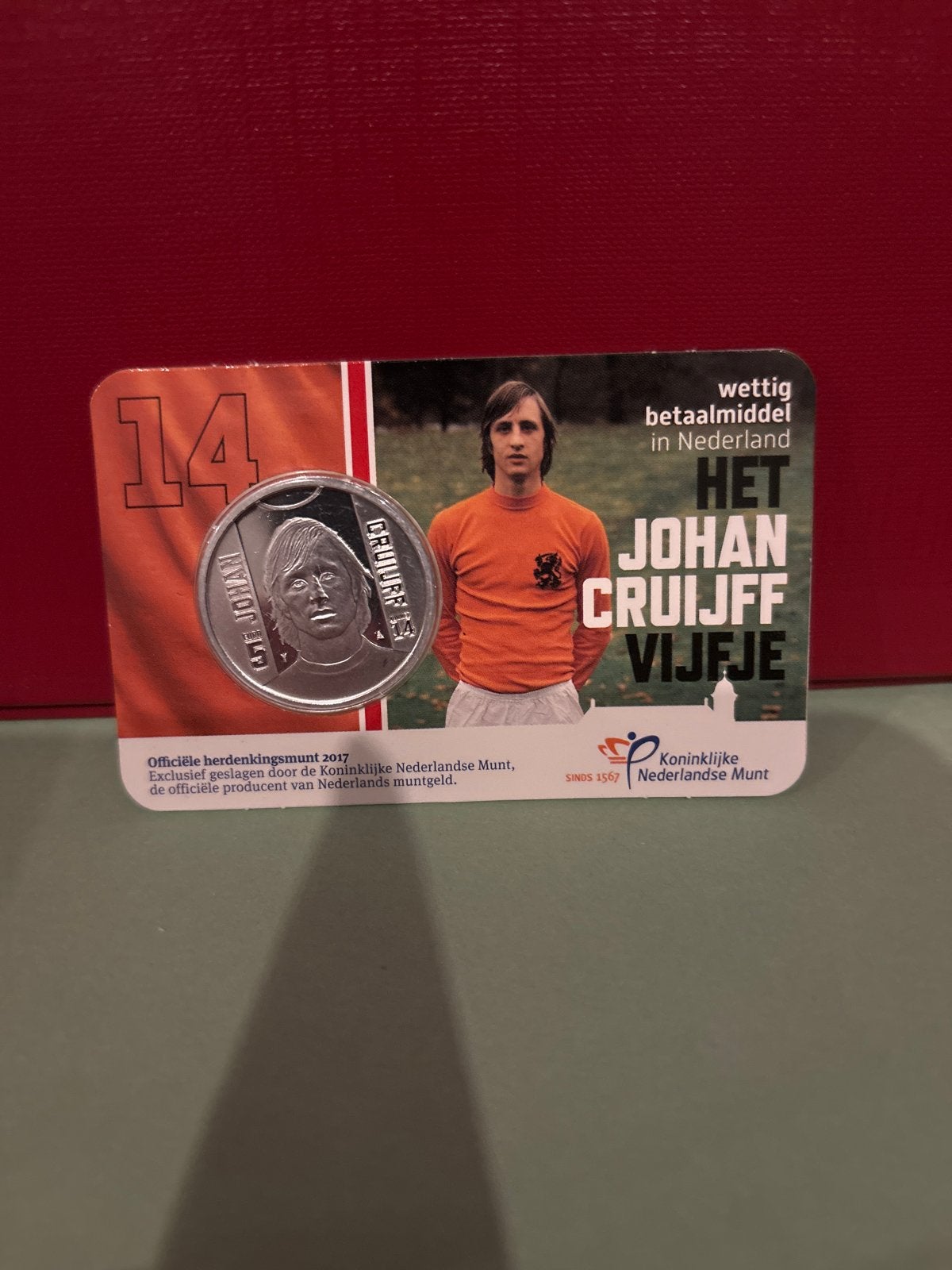 Johan Cruijff Vijfje - Officiële herdenkingsmunt 2017, Ophalen, Koningin Beatrix, Overige waardes, Losse munt