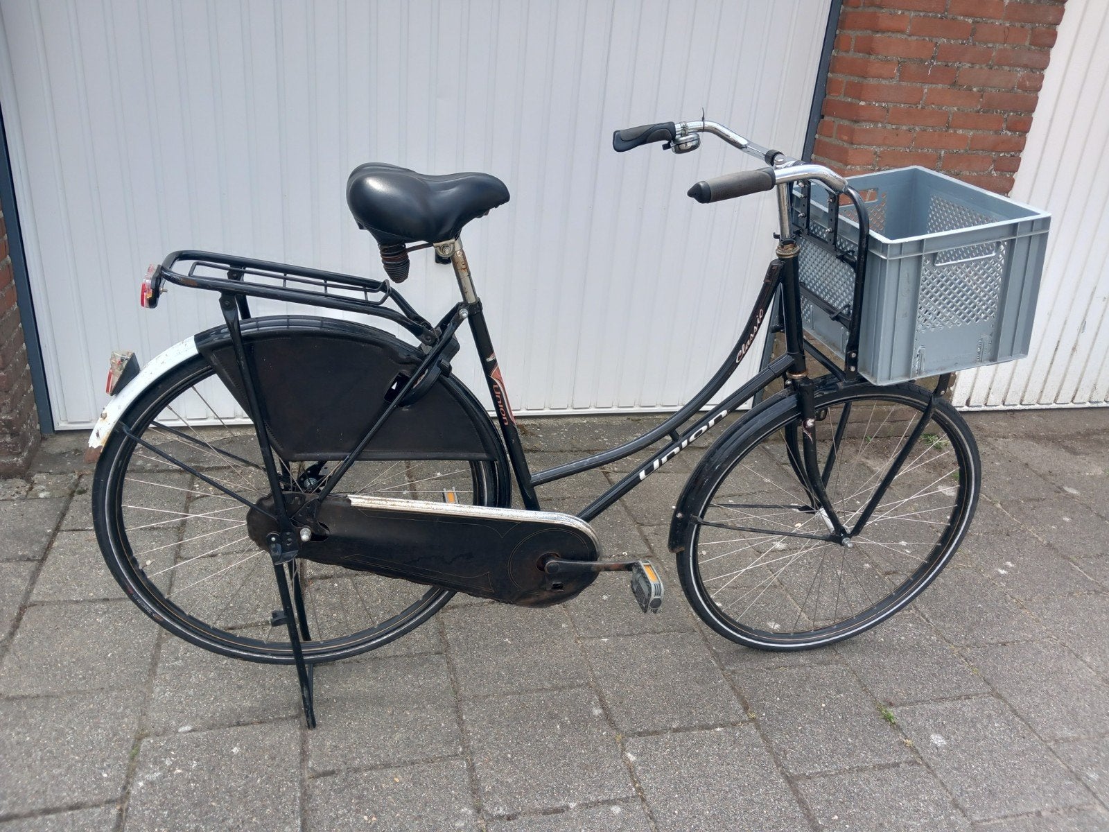 Zwarte opoe fiets met terugtraprem, Fietsen en Brommers, Fietsen | Dames | Omafietsen, Ophalen, Terugtraprem, Union, 53 tot 56 cm