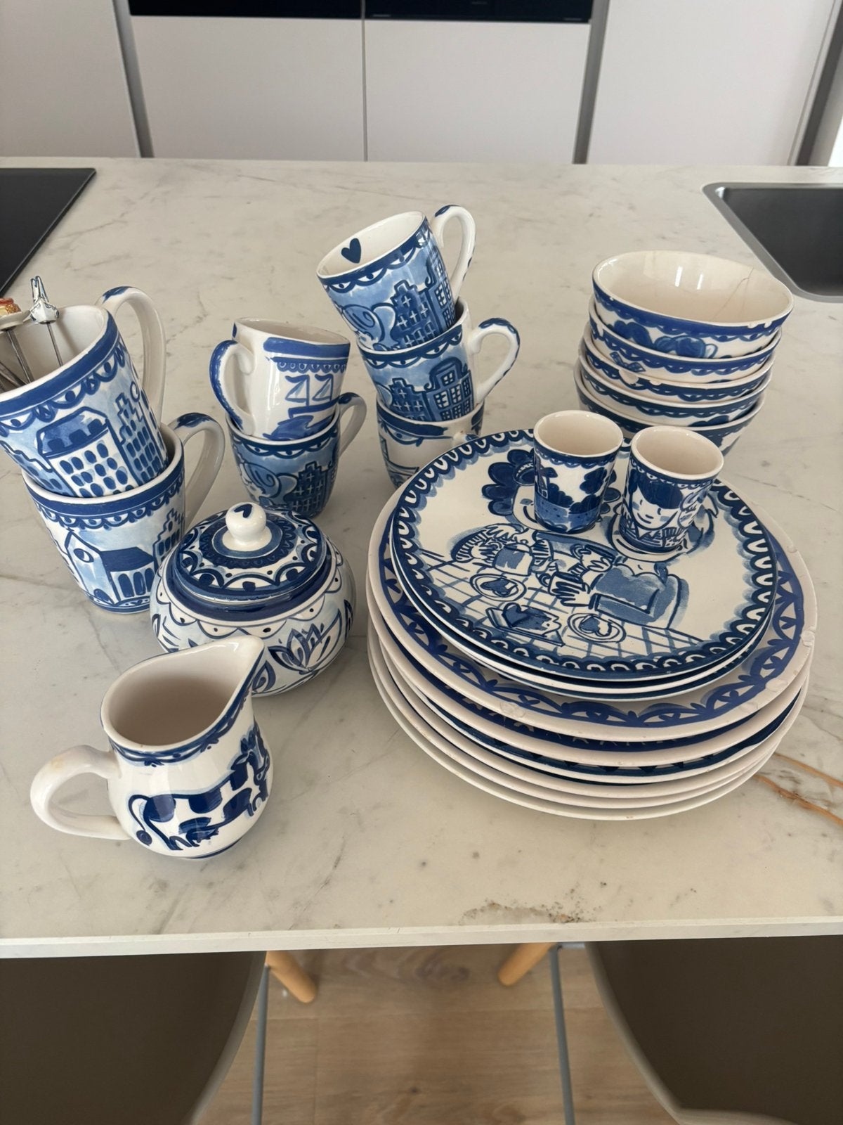 Delfts blond Amsterdam serviesset, Ophalen