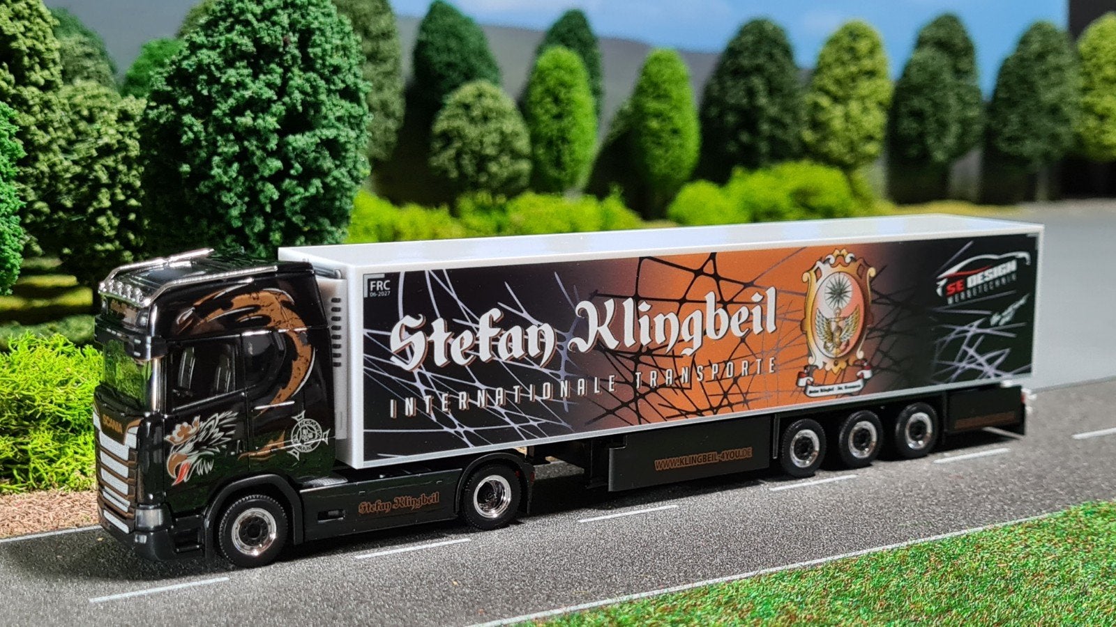 133 Herpa 1:87 Stefan Klingbeil Scania koeltrailer, Ophalen of Verzenden, Nieuw, Bus of Vrachtwagen, Herpa