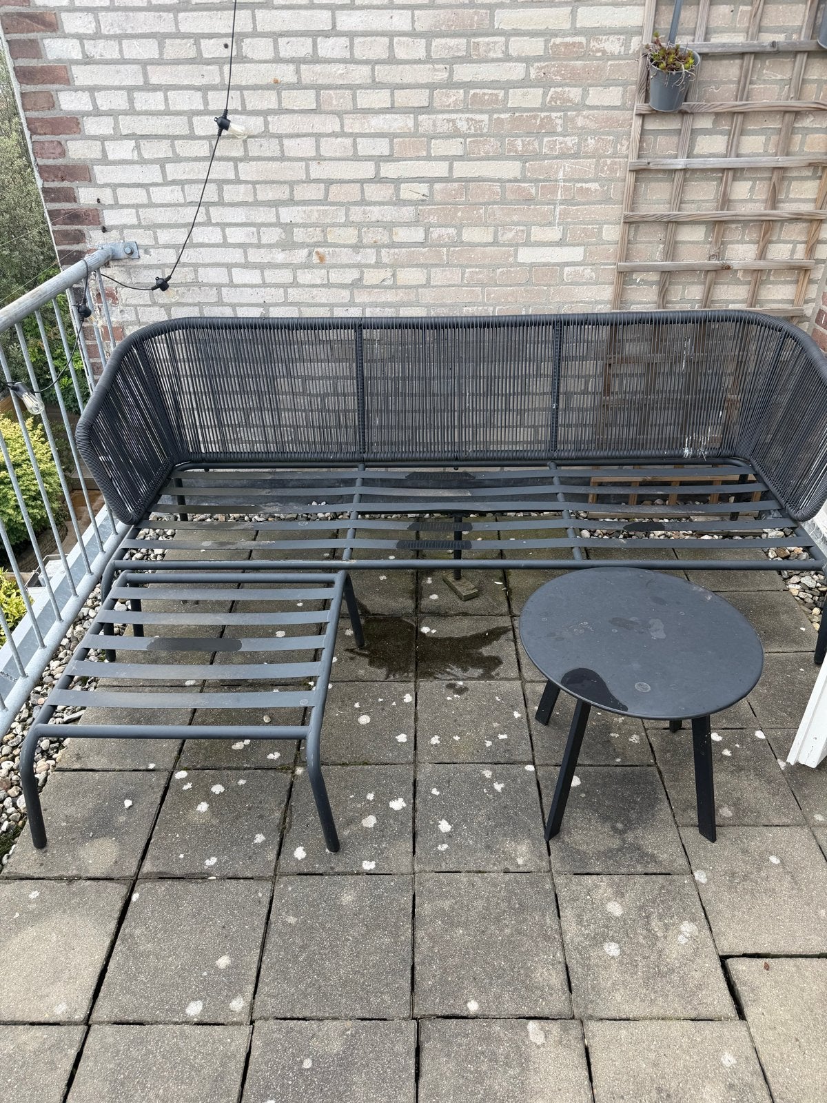 Loungebank met kussens - 200cm breed, Ophalen, Gebruikt, 3 zitplaatsen, Loungeset