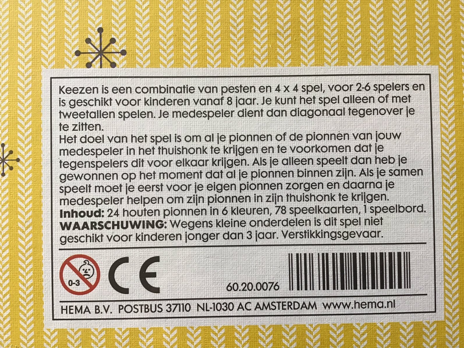 Keezenspel 6 persoons. Nieuw in plastic!, Een of twee spelers, Ophalen of Verzenden, Nieuw