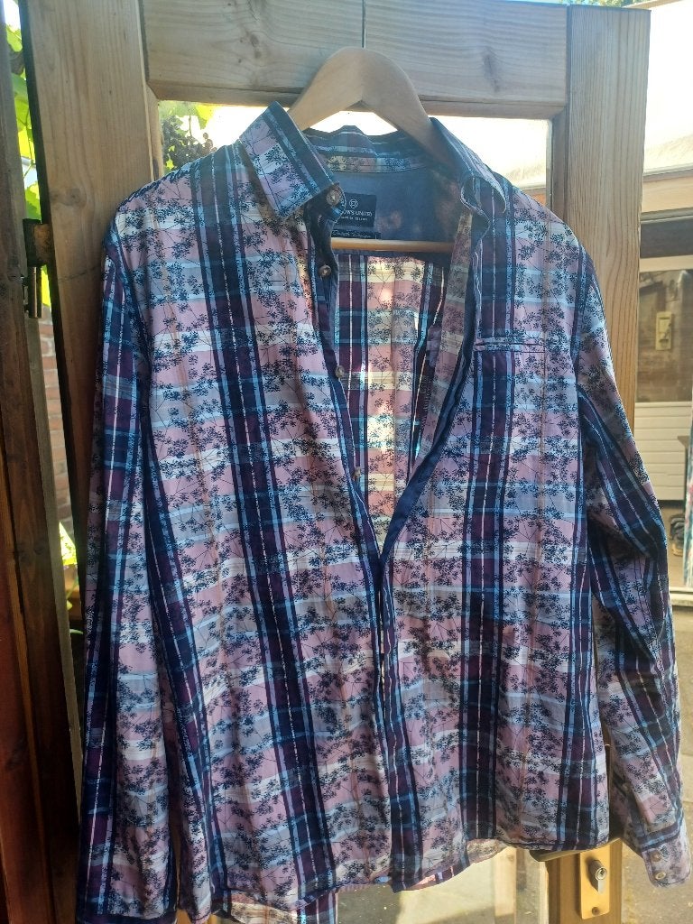 Dutch Design Heren Overhemd mt L, Kleding | Heren, Overhemden, Verzenden, Zo goed als nieuw, Blauw, Halswijdte 41/42 (L)