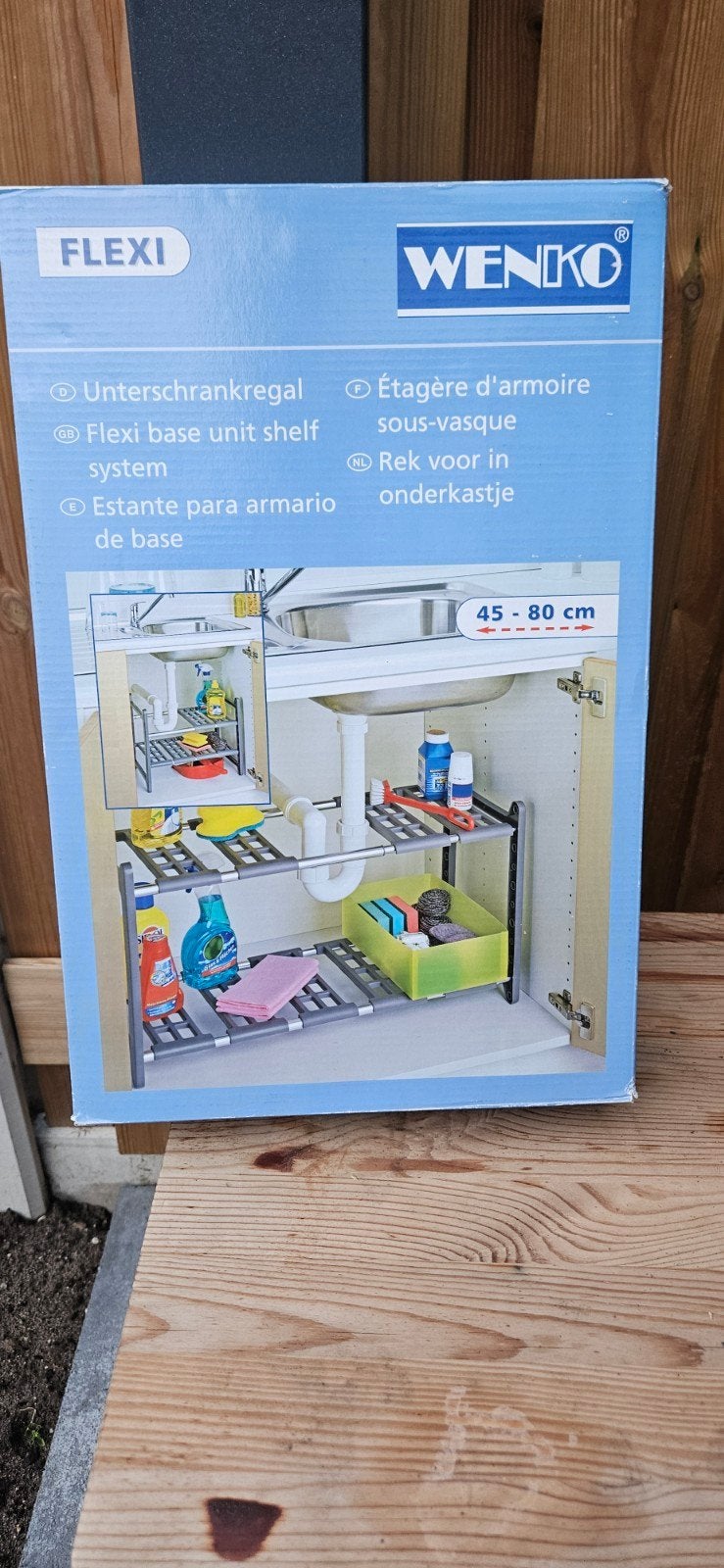 Wenko Flexi Rek voor in onderkastje - 45-80 cm, Ophalen, Overige typen, Nieuw, Metaal