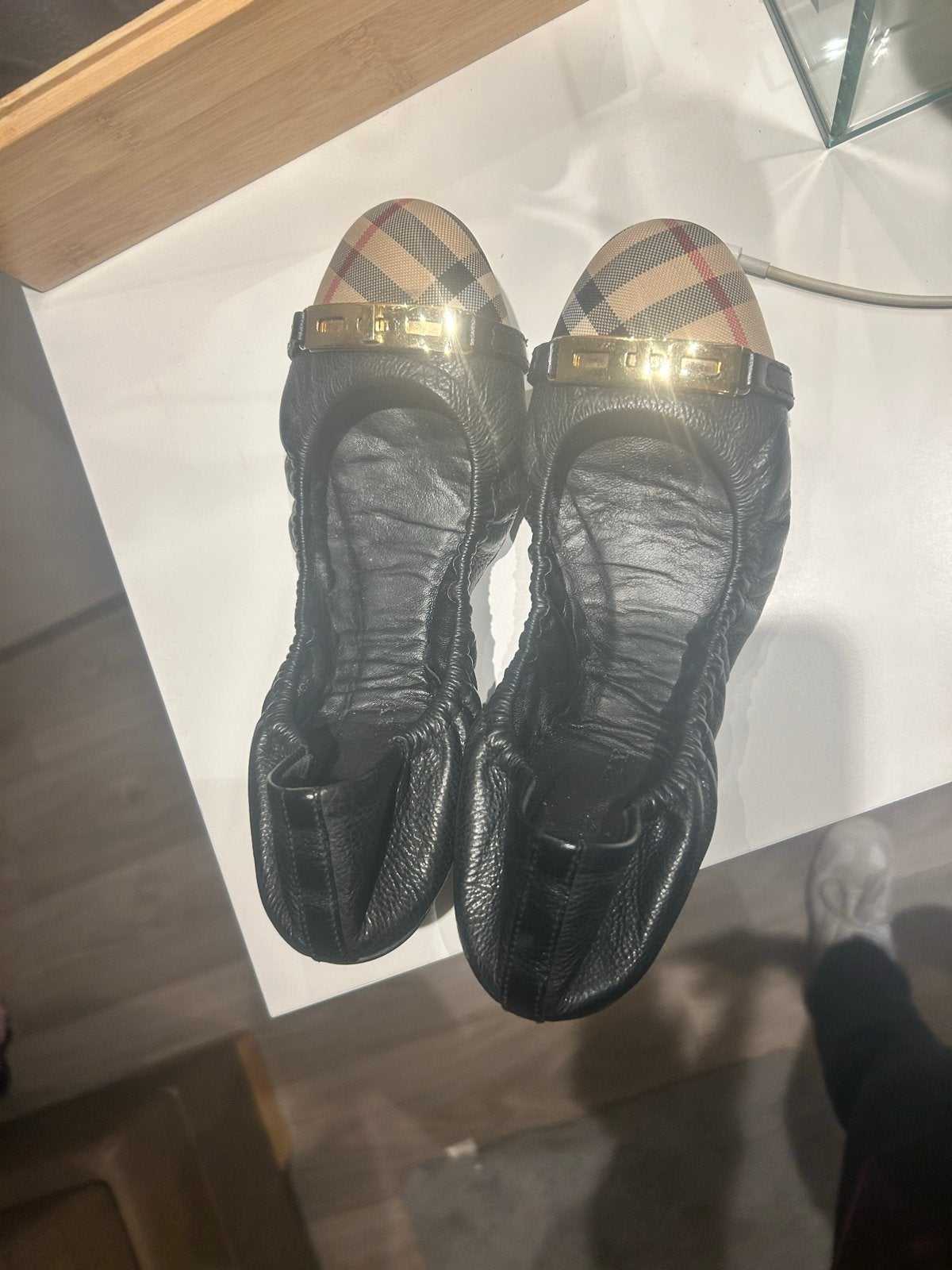 Burberry Ballerina's - Zwart met Iconisch Ruitpatroon, Zwart, Gedragen, Ballerina's, Ophalen of Verzenden