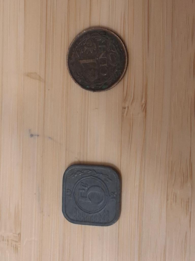 5 cent 1942 en 1 cent 1926, Ophalen of Verzenden, Koningin Wilhelmina, 5 cent, Losse munt