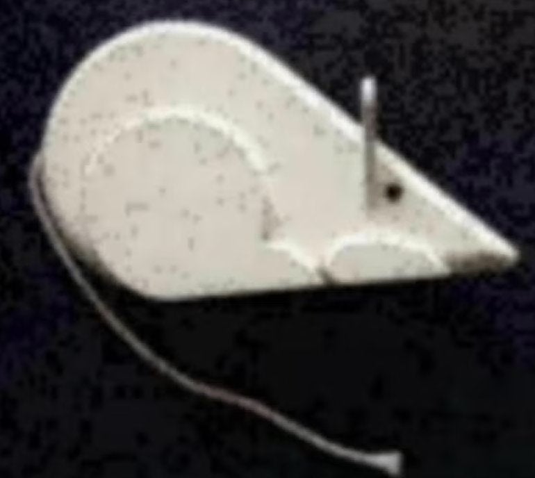 Beeldje muis; witte houten muis; muisje, Ophalen of Verzenden, Zo goed als nieuw, Dier